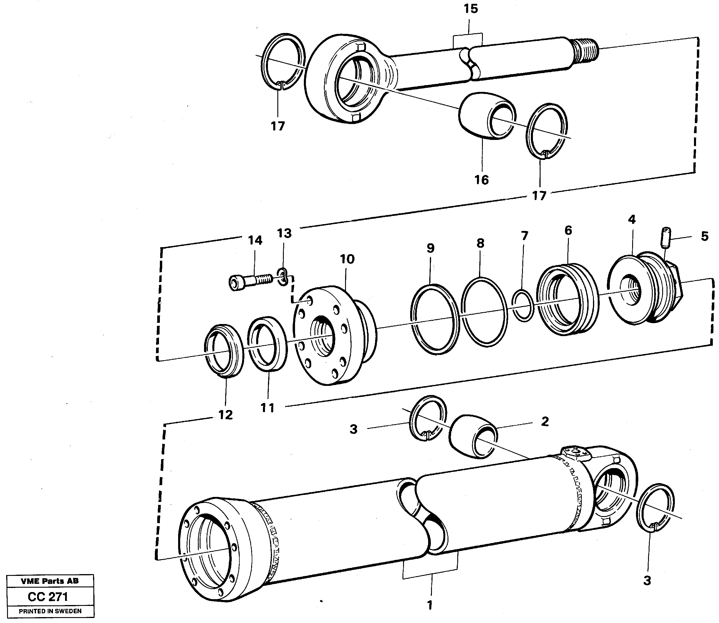 Схема запчастей Volvo EL70C - 49402 Side-angling cylinder EL70C VOLVO BM VOLVO BM EL70C