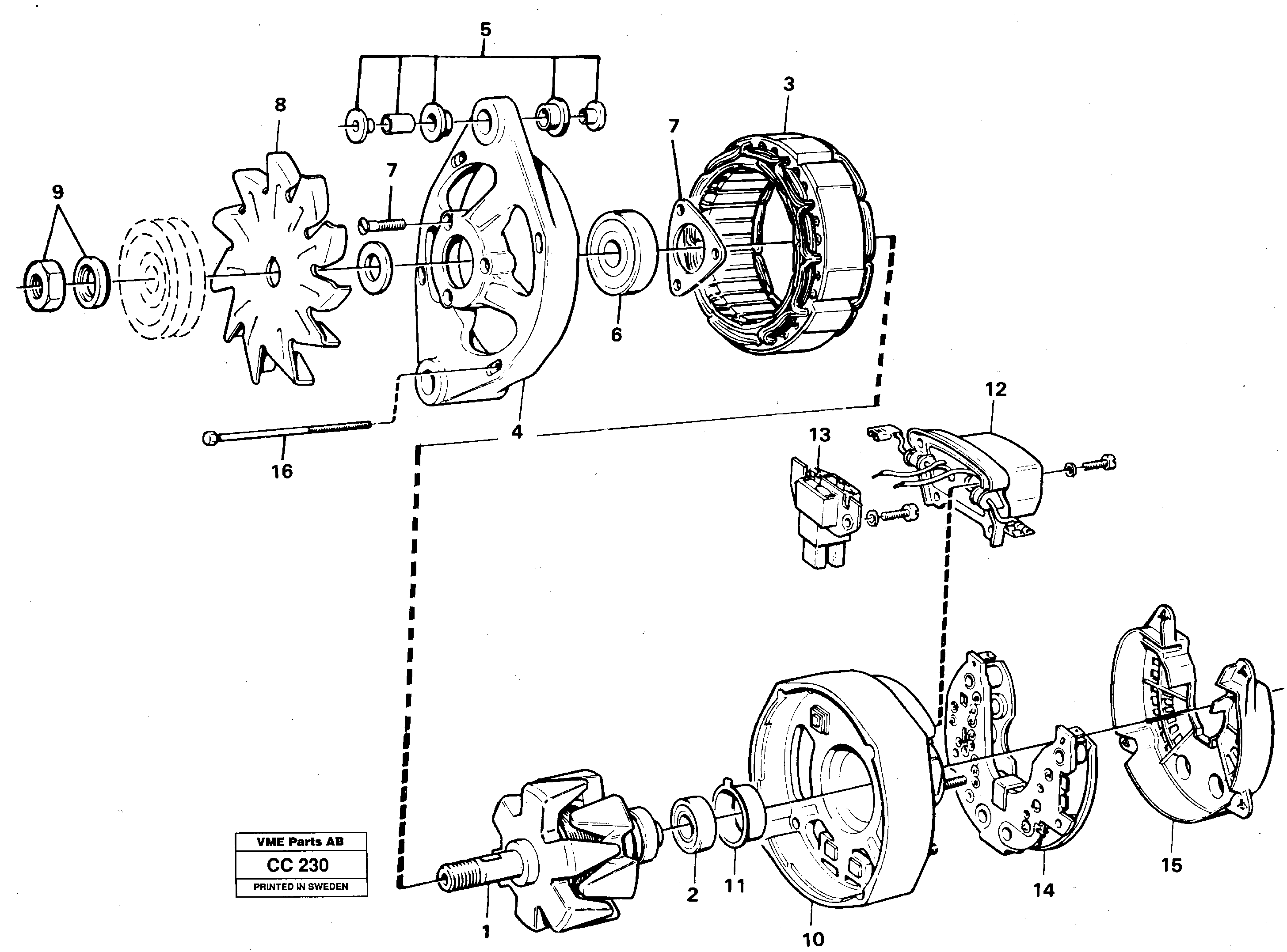 Схема запчастей Volvo EL70C - 23110 Alternator EL70C VOLVO BM VOLVO BM EL70C
