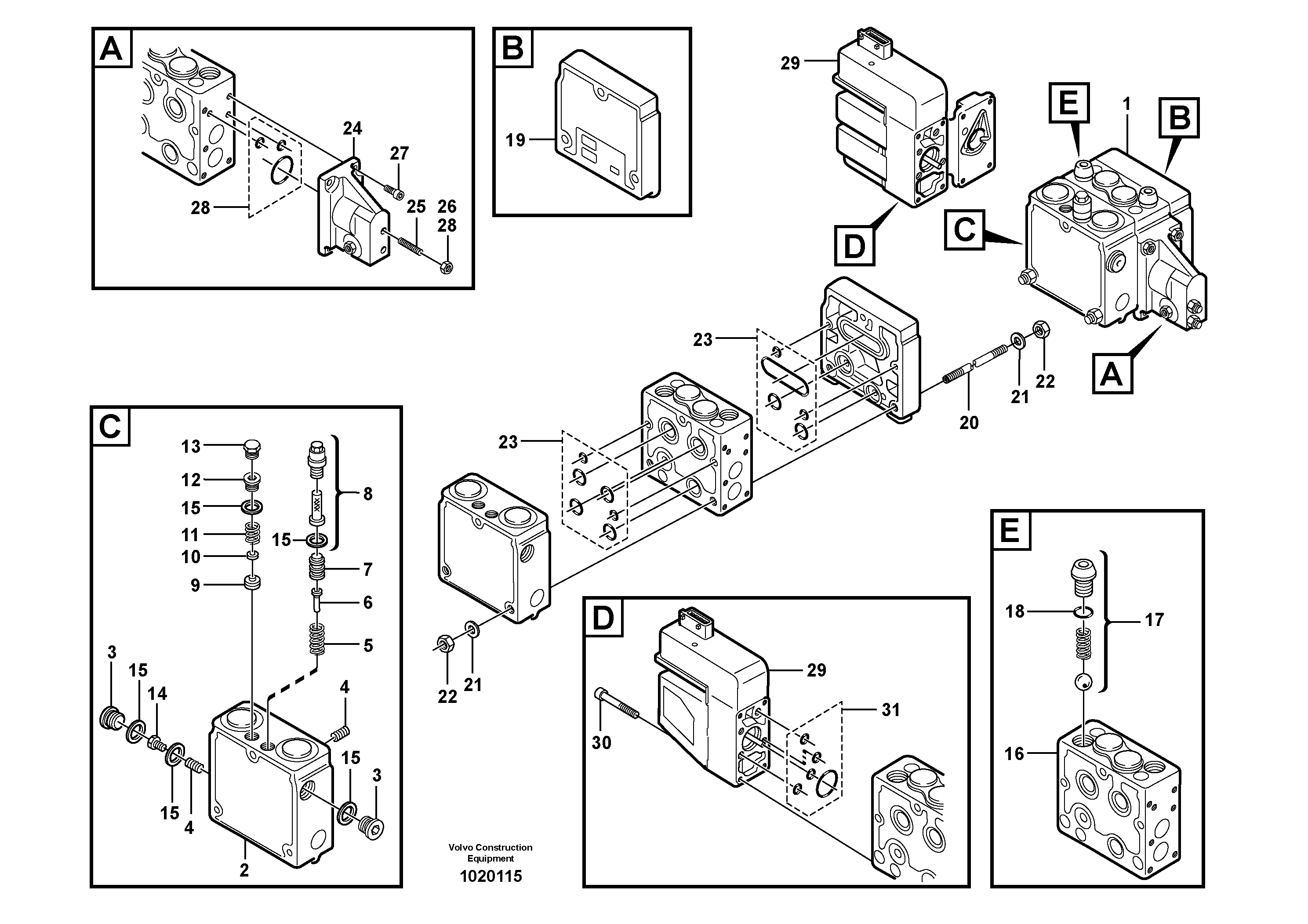 Схема запчастей Volvo L120E - 103582 Relief valve L120E S/N 19804- SWE, 66001- USA, 71401-BRA, 54001-IRN