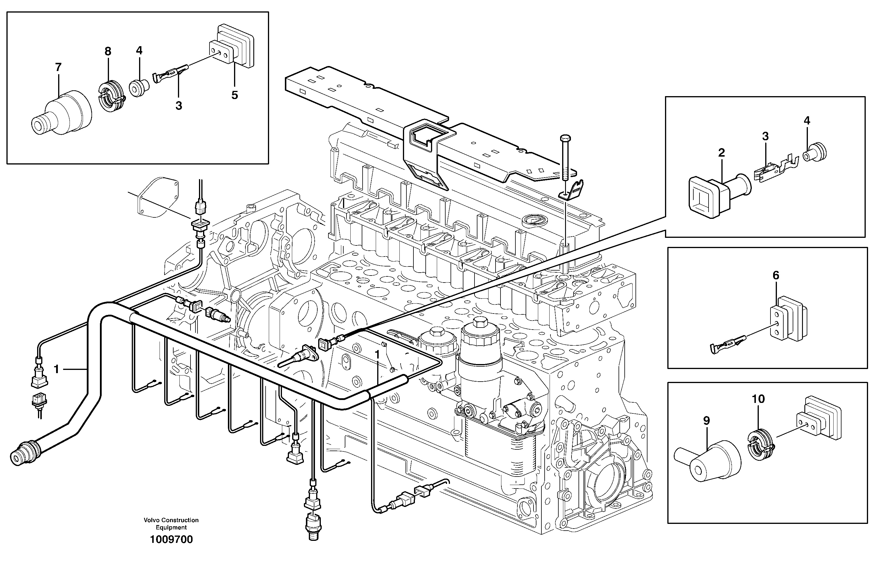 Схема запчастей Volvo L70E - 29948 Cable harness, engine L70E