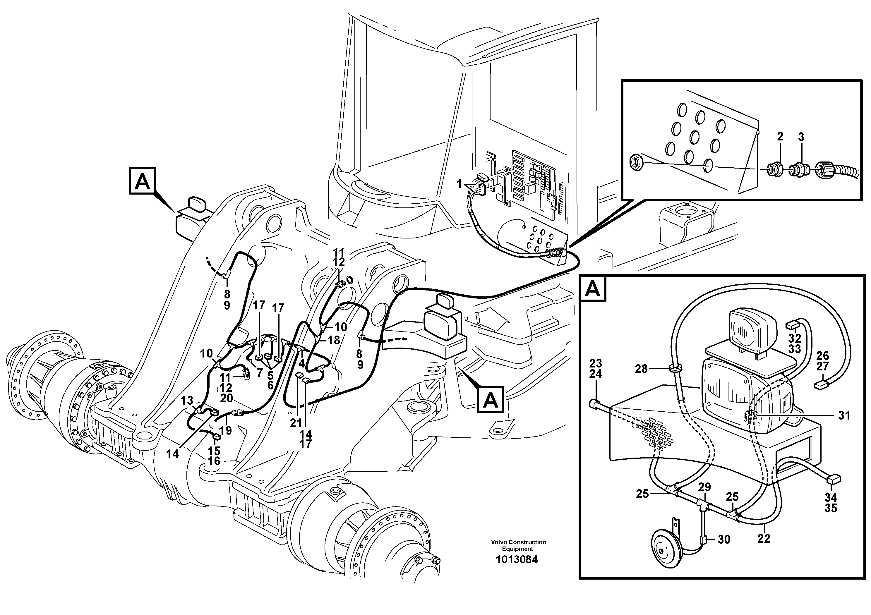Схема запчастей Volvo L70E - 3955 Cable harness, front L70E