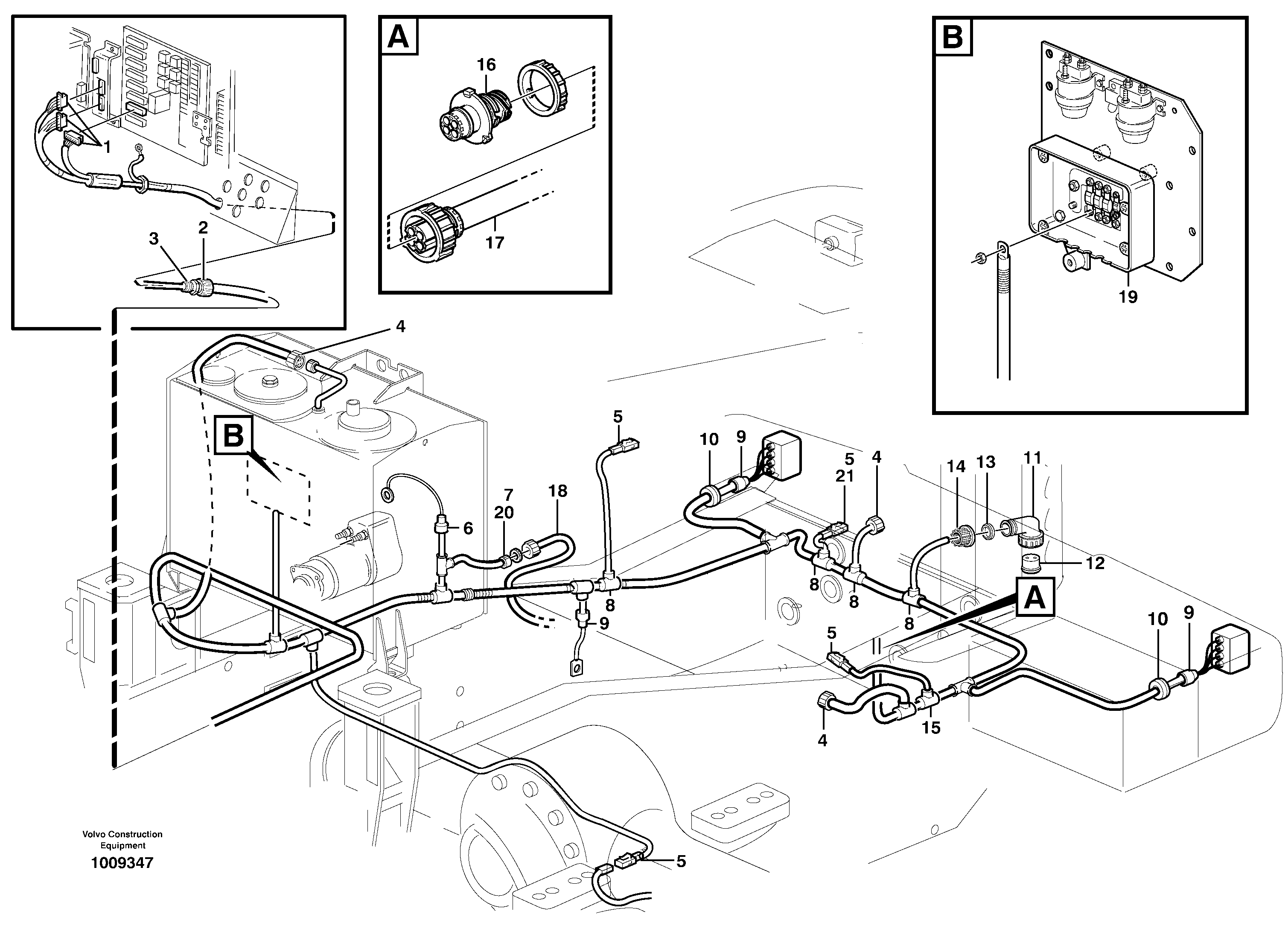 Схема запчастей Volvo L70E - 3957 Cable harness, rear L70E