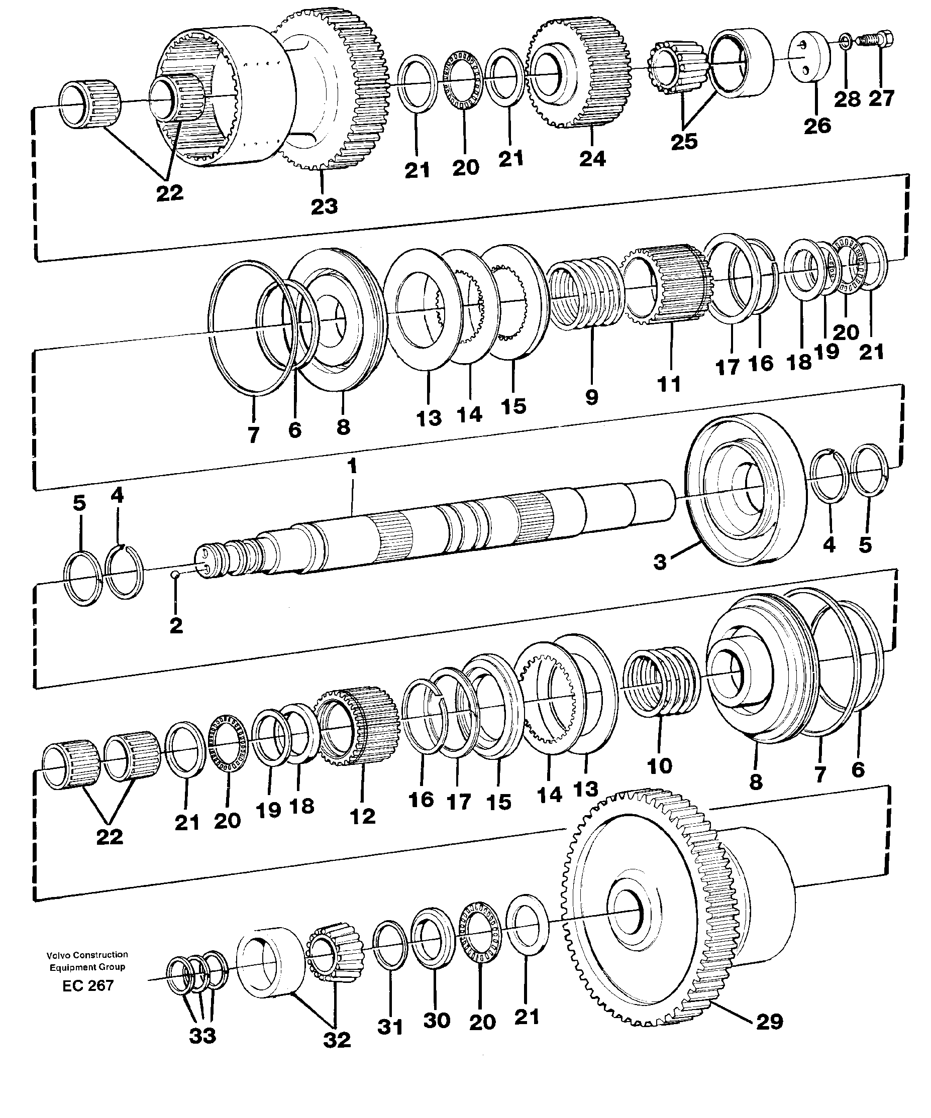 Схема запчастей Volvo L70E - 30042 Hydraulic clutch 1:st and 2:nd speeds L70E
