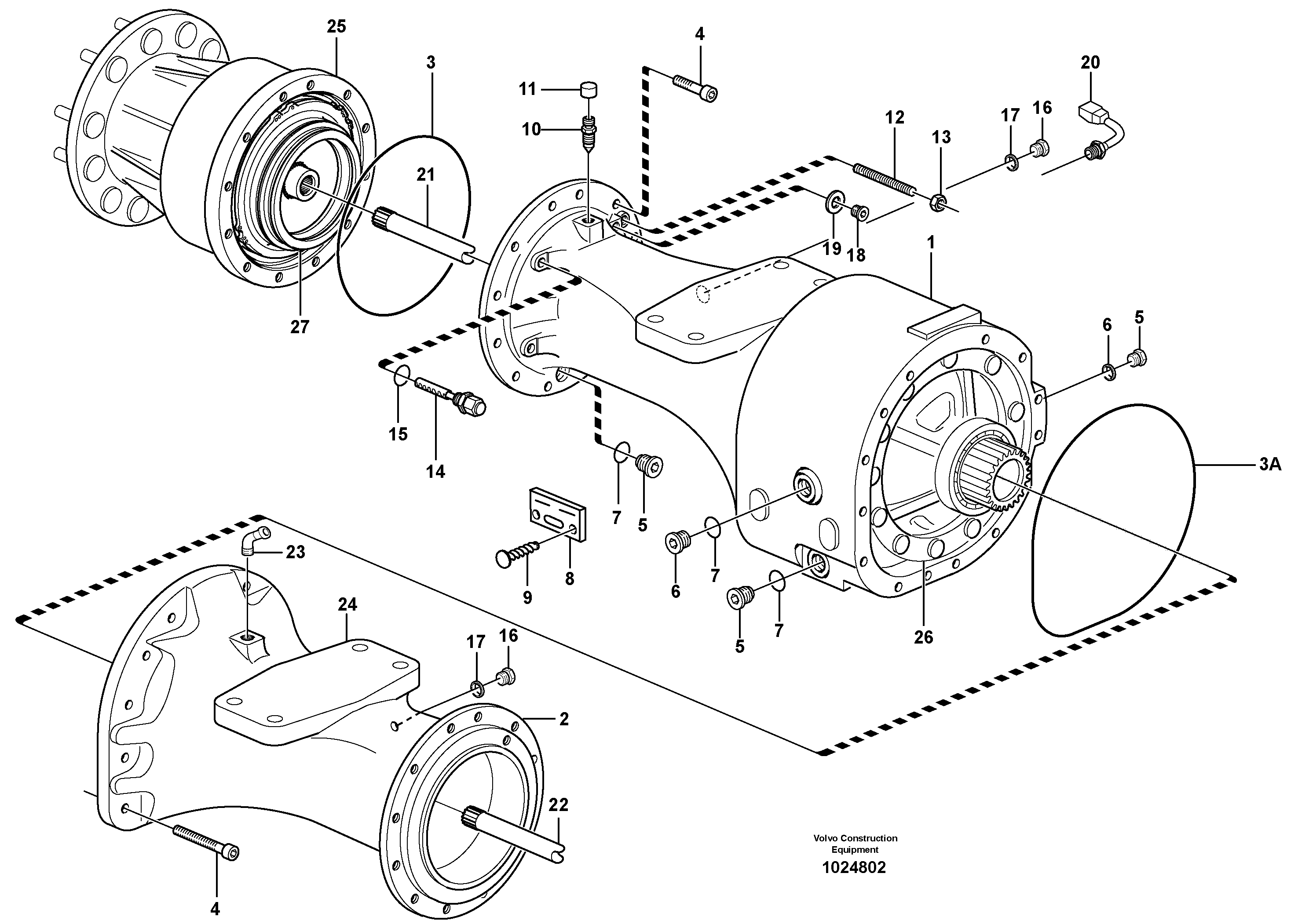 Схема запчастей Volvo L70E - 29445 Planetary axle, front L70E