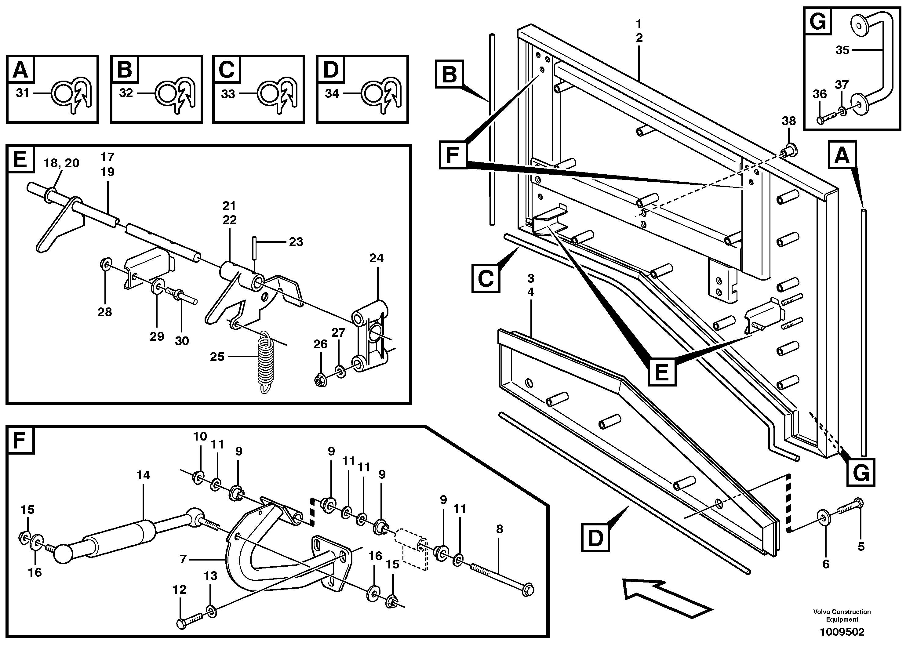 Схема запчастей Volvo L70E - 58219 Top plate, side hatches, rear L70E