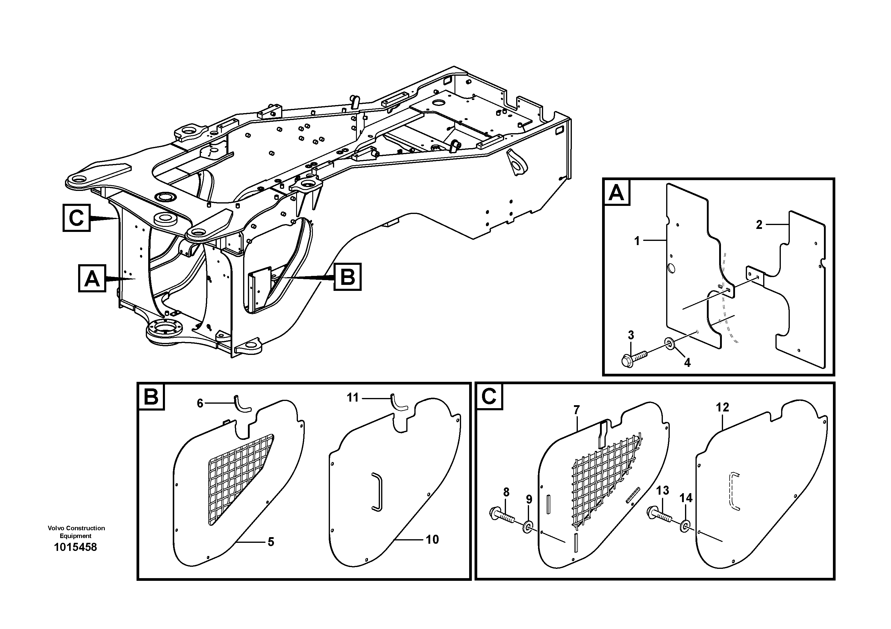 Схема запчастей Volvo L70E - 28563 Coverplates L70E