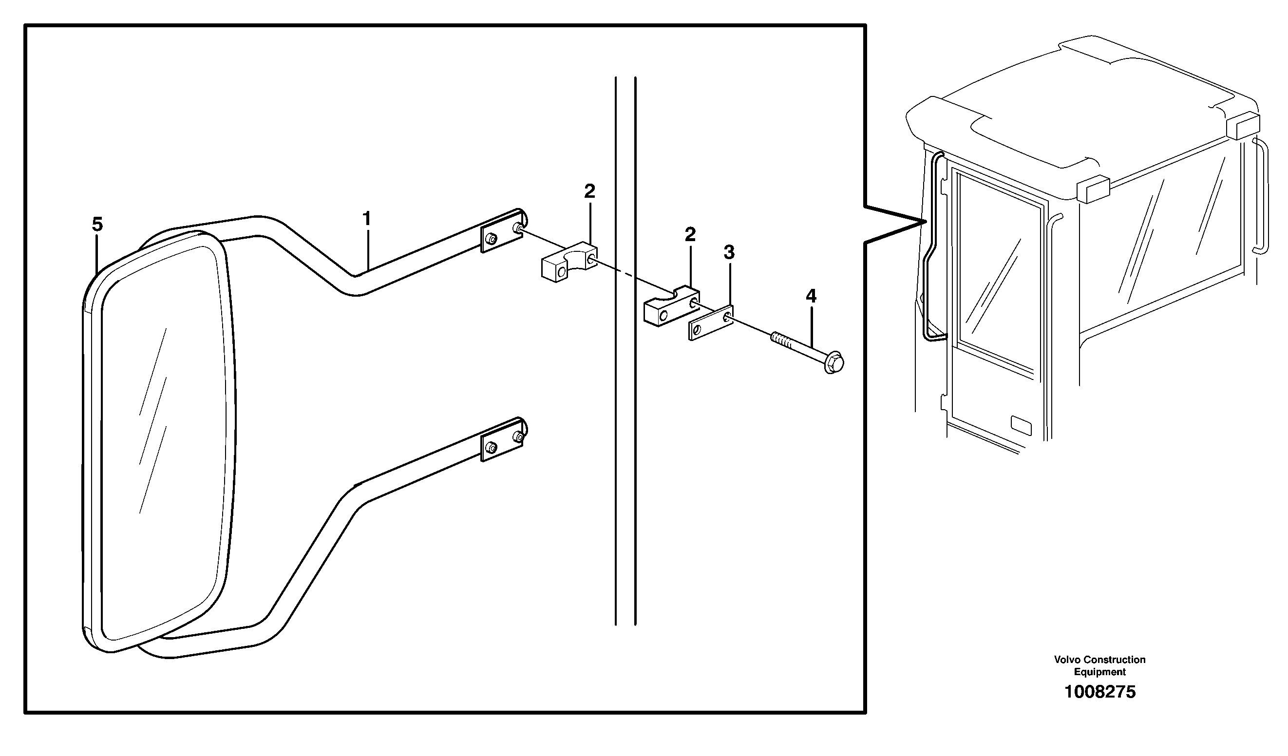 Схема запчастей Volvo L70E - 31154 Rear view mirror L70E