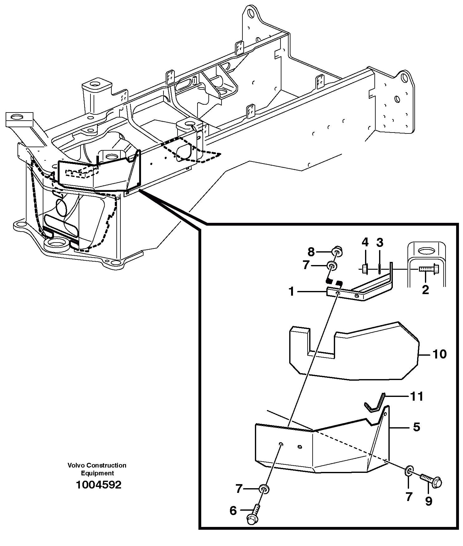 Схема запчастей Volvo L70E - 27845 Protecting plates L70E