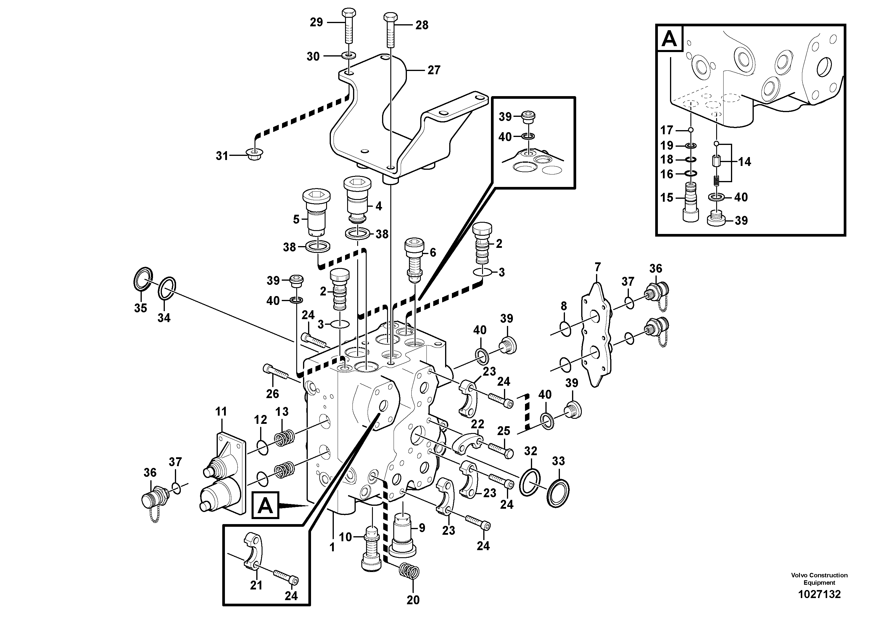 Схема запчастей Volvo L70E - 68519 Control valve with fitting parts L70E