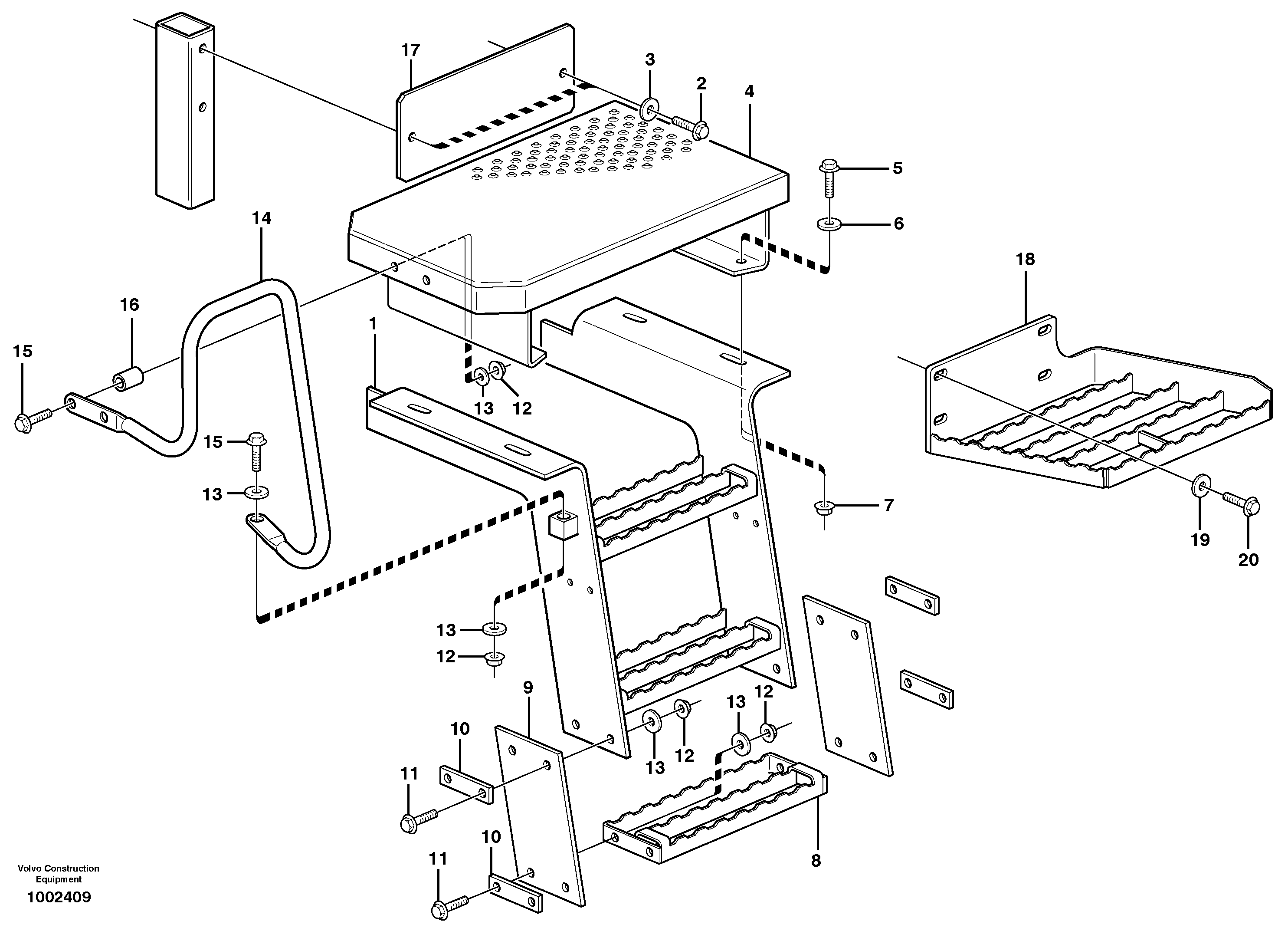 Схема запчастей Volvo L90E - 14294 Foot step L90E