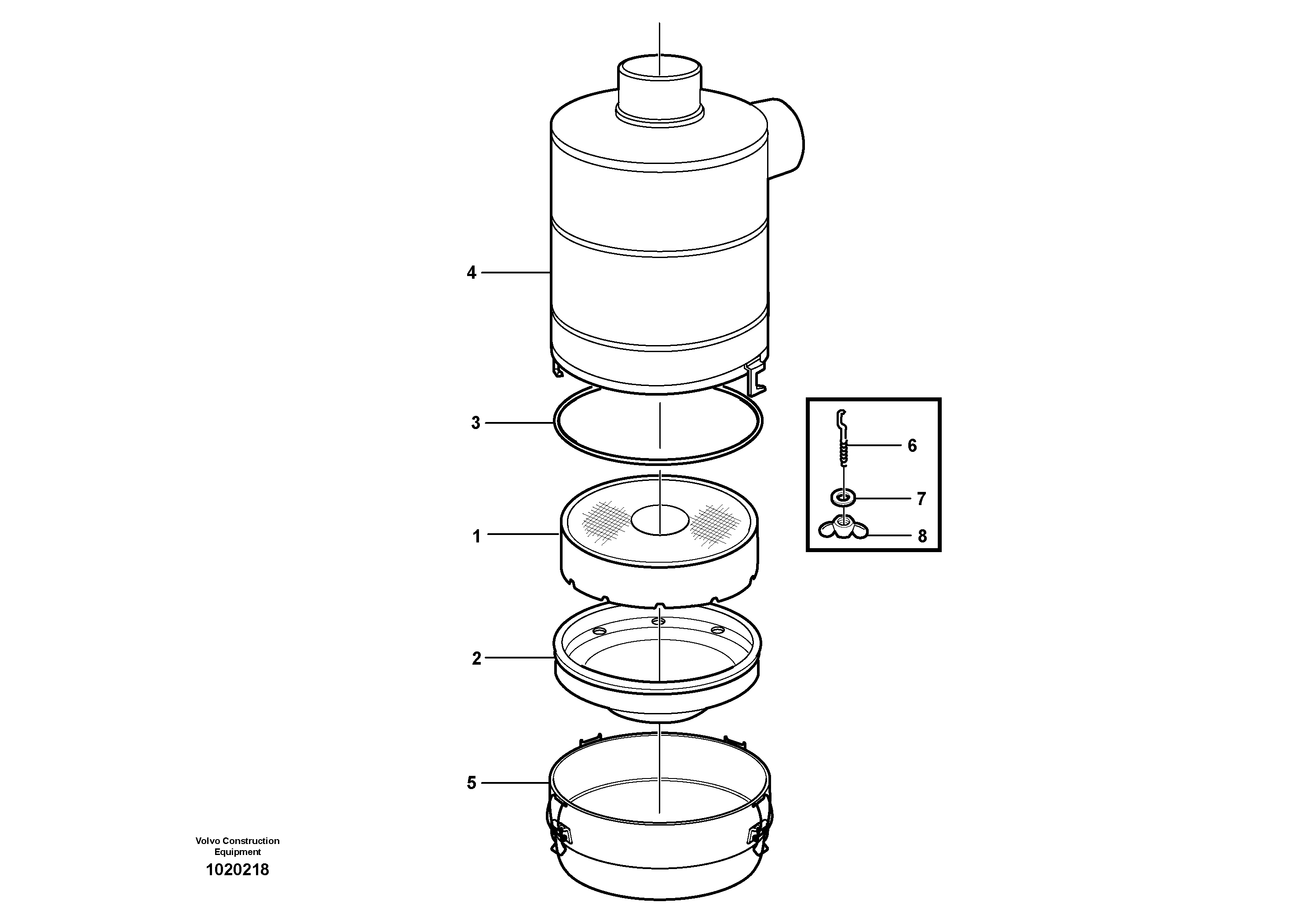 Схема запчастей Volvo L110E - 77993 Air filter L110E S/N 2202- SWE, 61001- USA, 70401-BRA