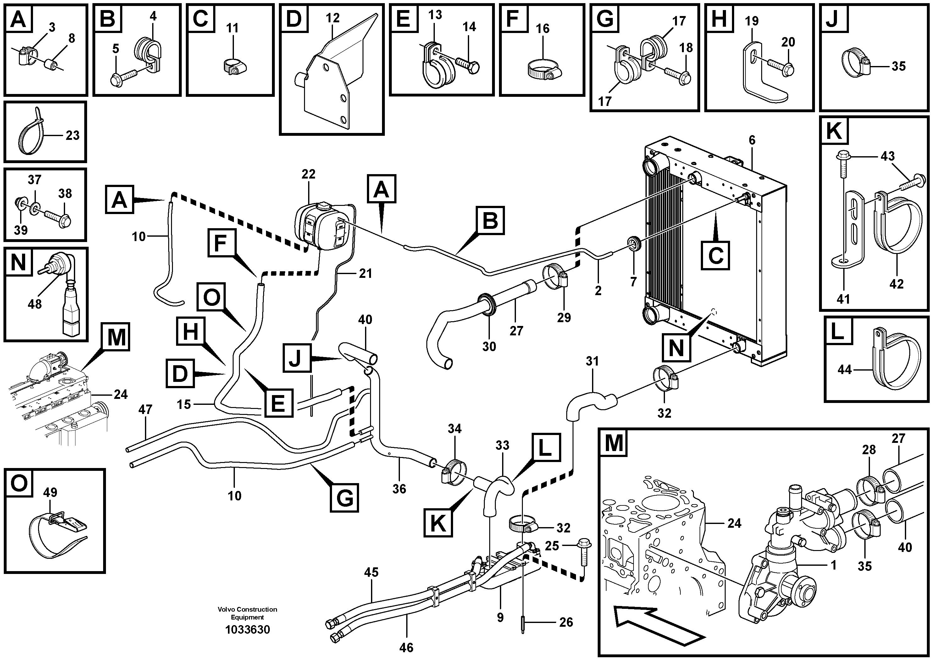 Схема запчастей Volvo L110E - 85751 Система охлаждения L110E S/N 2202- SWE, 61001- USA, 70401-BRA