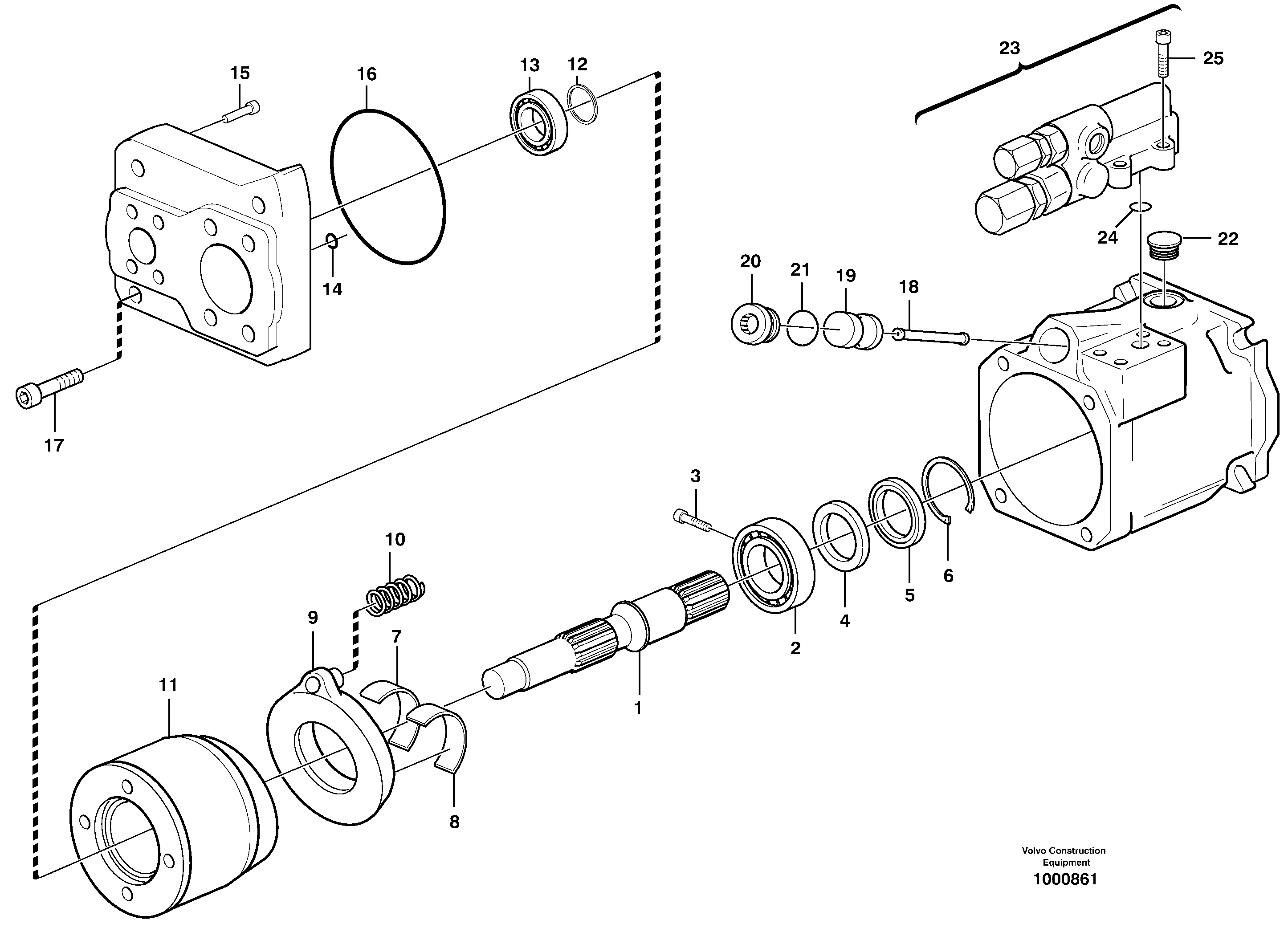 Схема запчастей Volvo L110E - 97184 Гидронасос (основной насос) L110E S/N 2202- SWE, 61001- USA, 70401-BRA