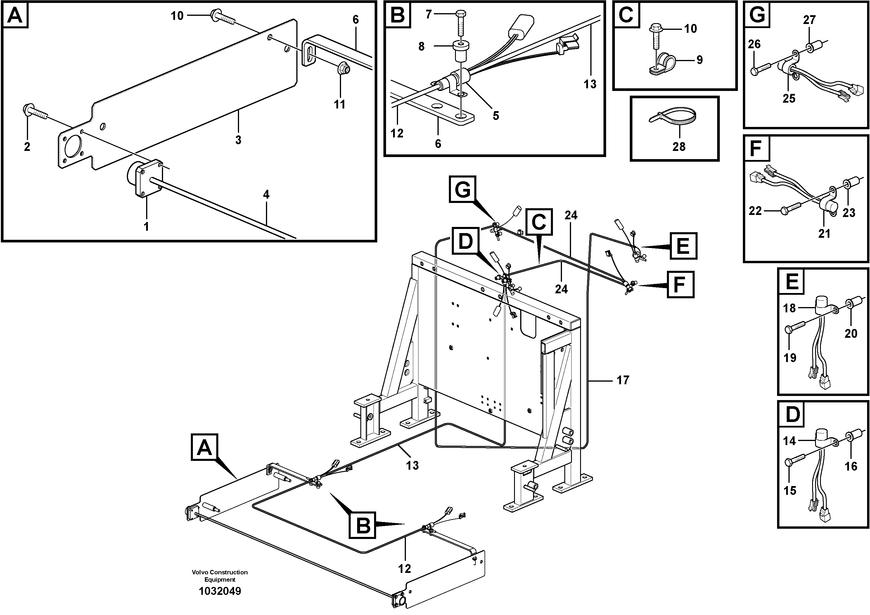 Схема запчастей Volvo L110E - 23940 Cable harness, fire extinguishing system, cab L110E S/N 2202- SWE, 61001- USA, 70401-BRA