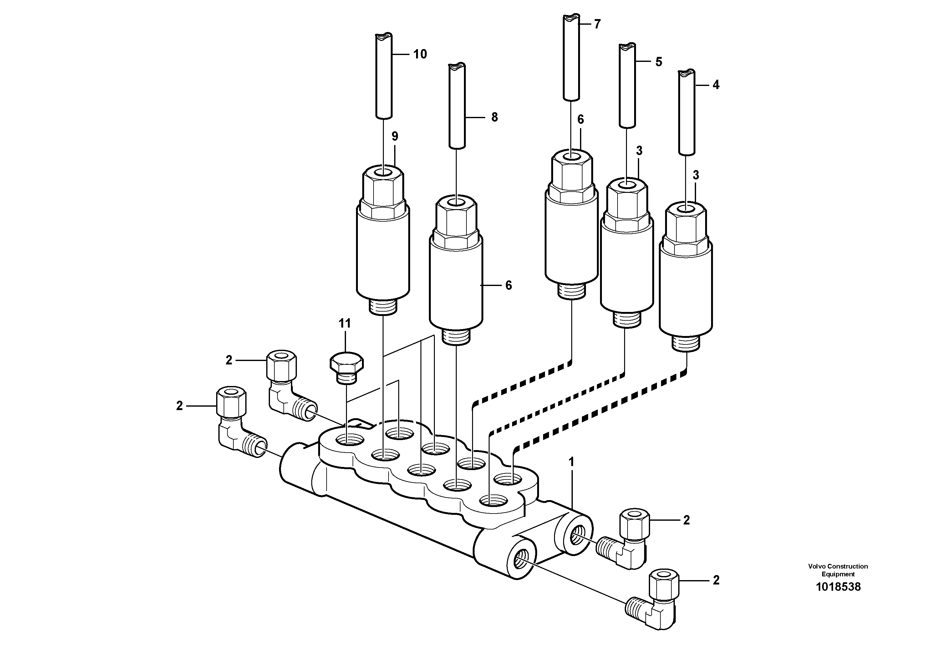Схема запчастей Volvo L110E - 13146 Distribution block, B1 L110E S/N 2202- SWE, 61001- USA, 70401-BRA