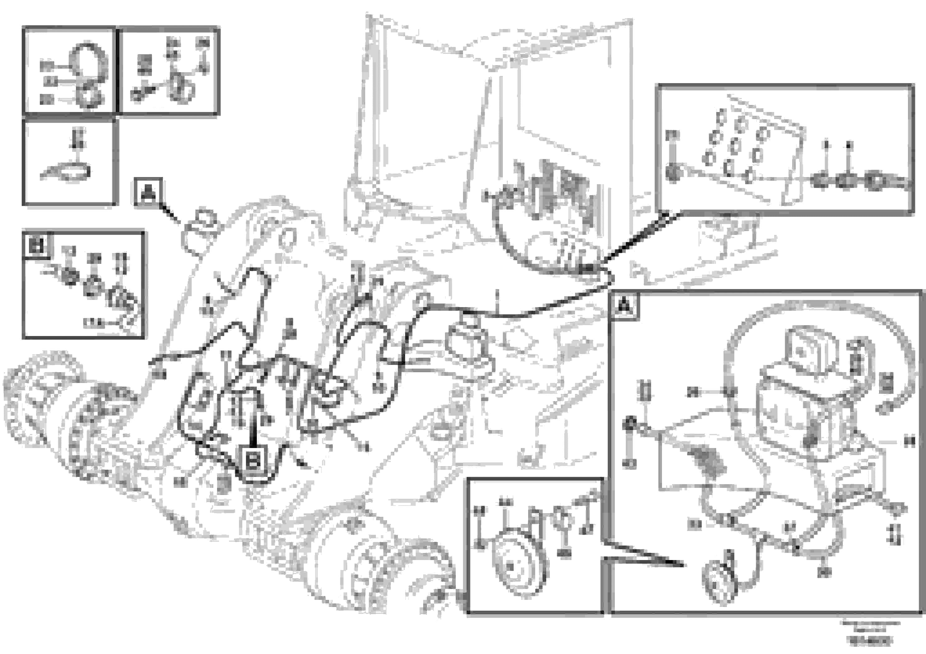 Схема запчастей Volvo L110E - 87269 Front cable harness with assembly parts L110E S/N 1002 - 2165 SWE, 60001- USA,70201-70257BRA