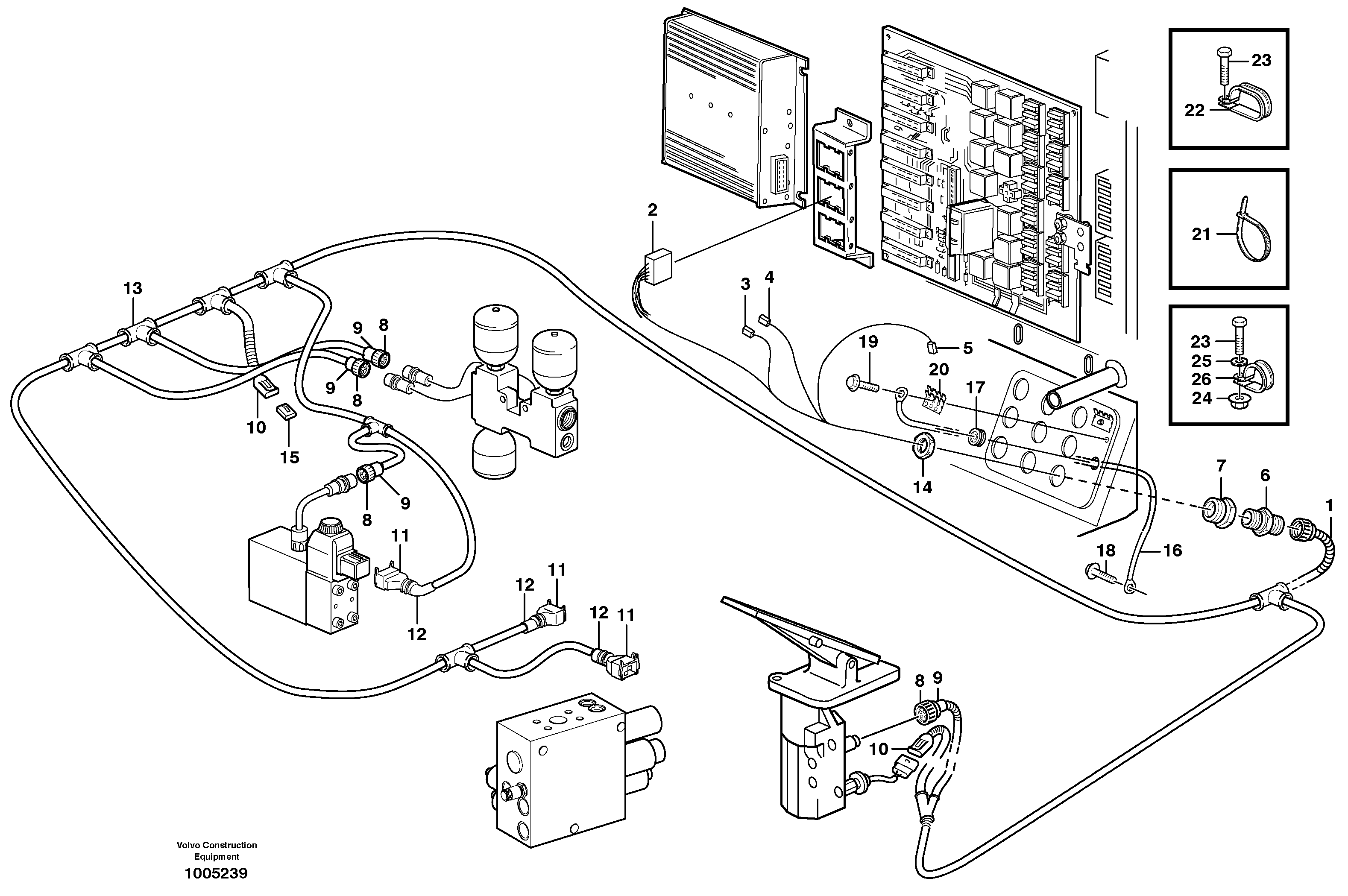 Схема запчастей Volvo L110E - 90611 Cable harness, under cab L110E S/N 1002 - 2165 SWE, 60001- USA,70201-70257BRA