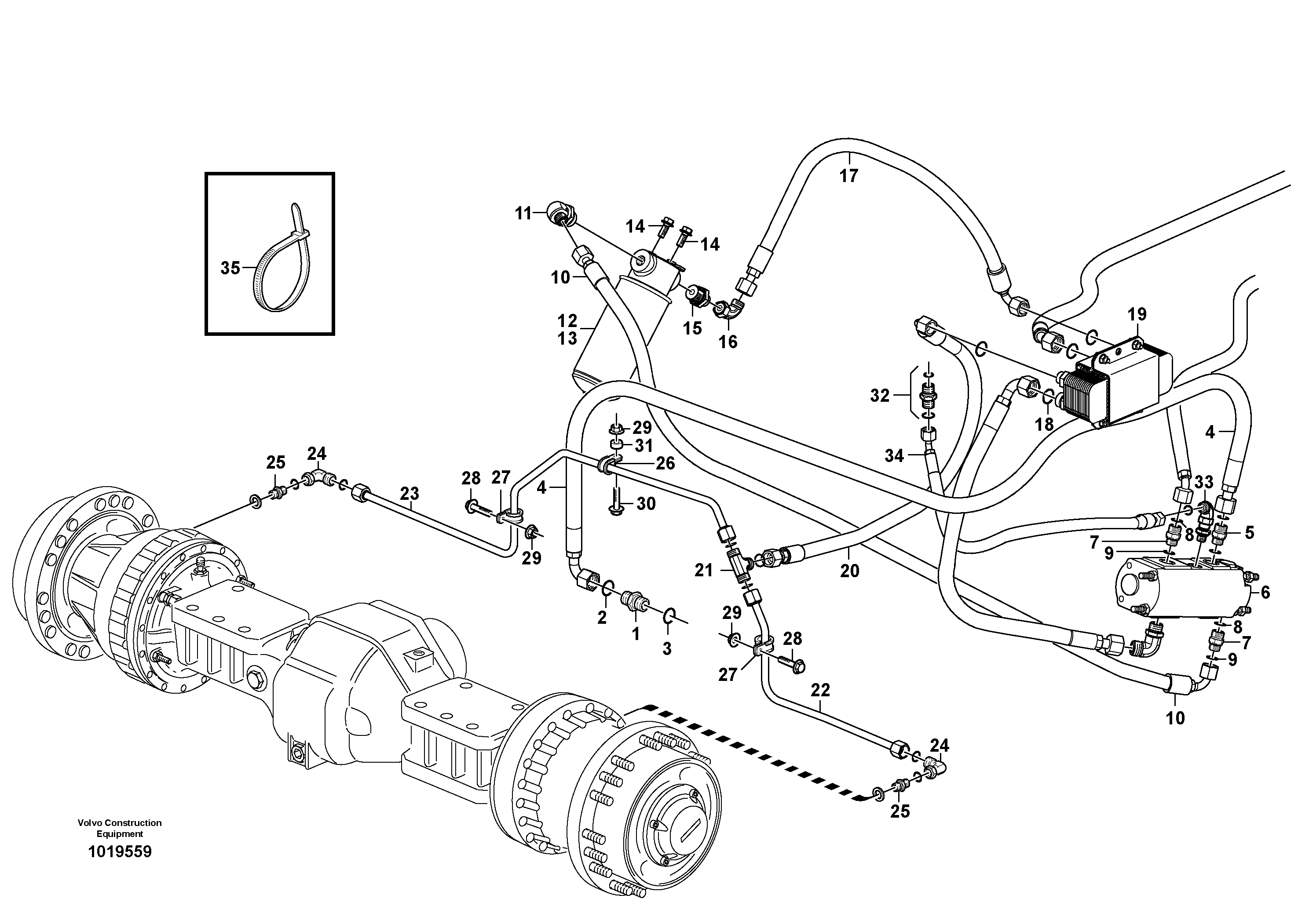 Схема запчастей Volvo L110E - 44260 Oil cooler, forword, pump circuit L110E S/N 1002 - 2165 SWE, 60001- USA,70201-70257BRA