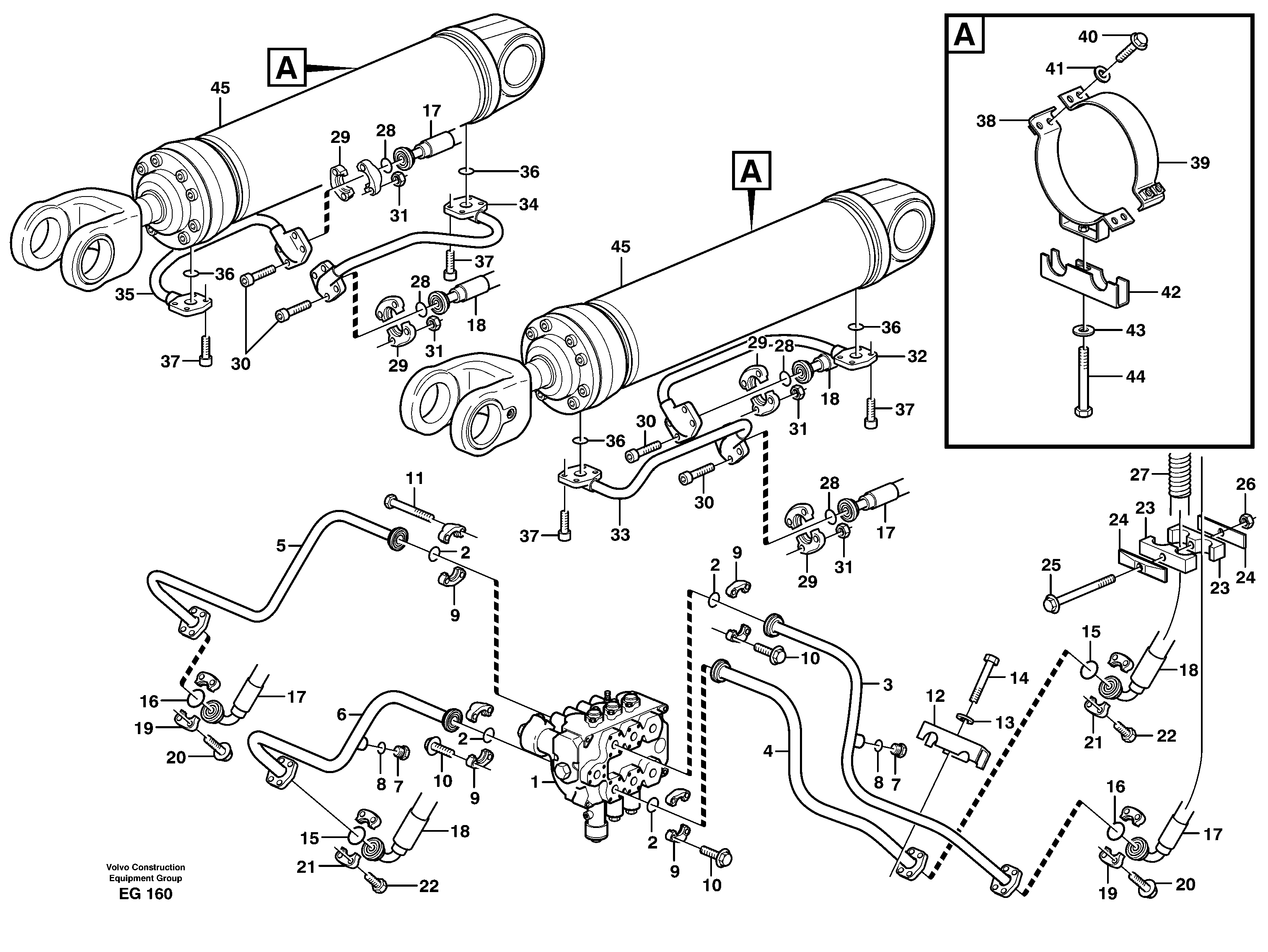 Схема запчастей Volvo L180D - 47942 Hydraulic system, lift function L180D
