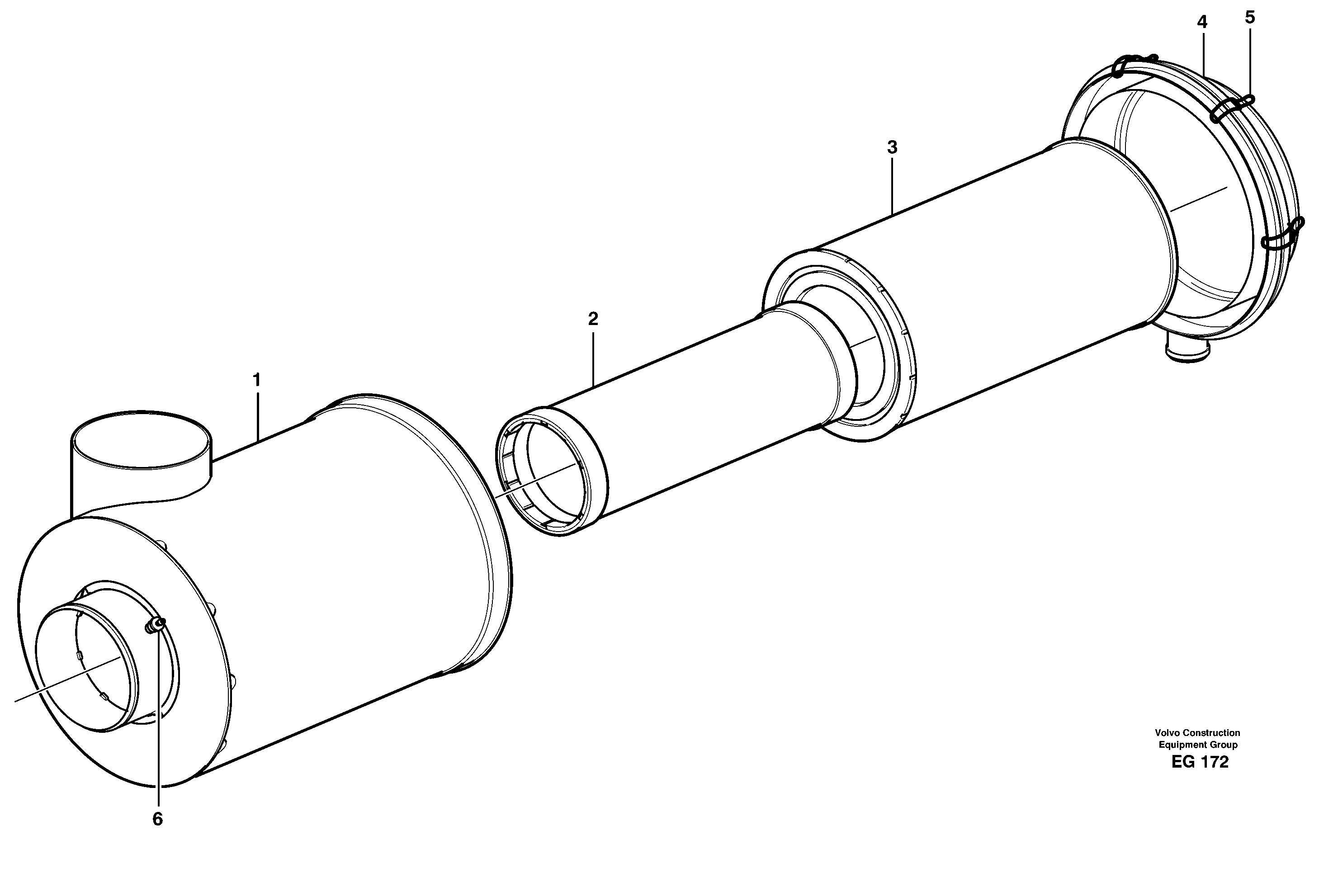Схема запчастей Volvo L180D - 22829 Фильтр воздушный L180D