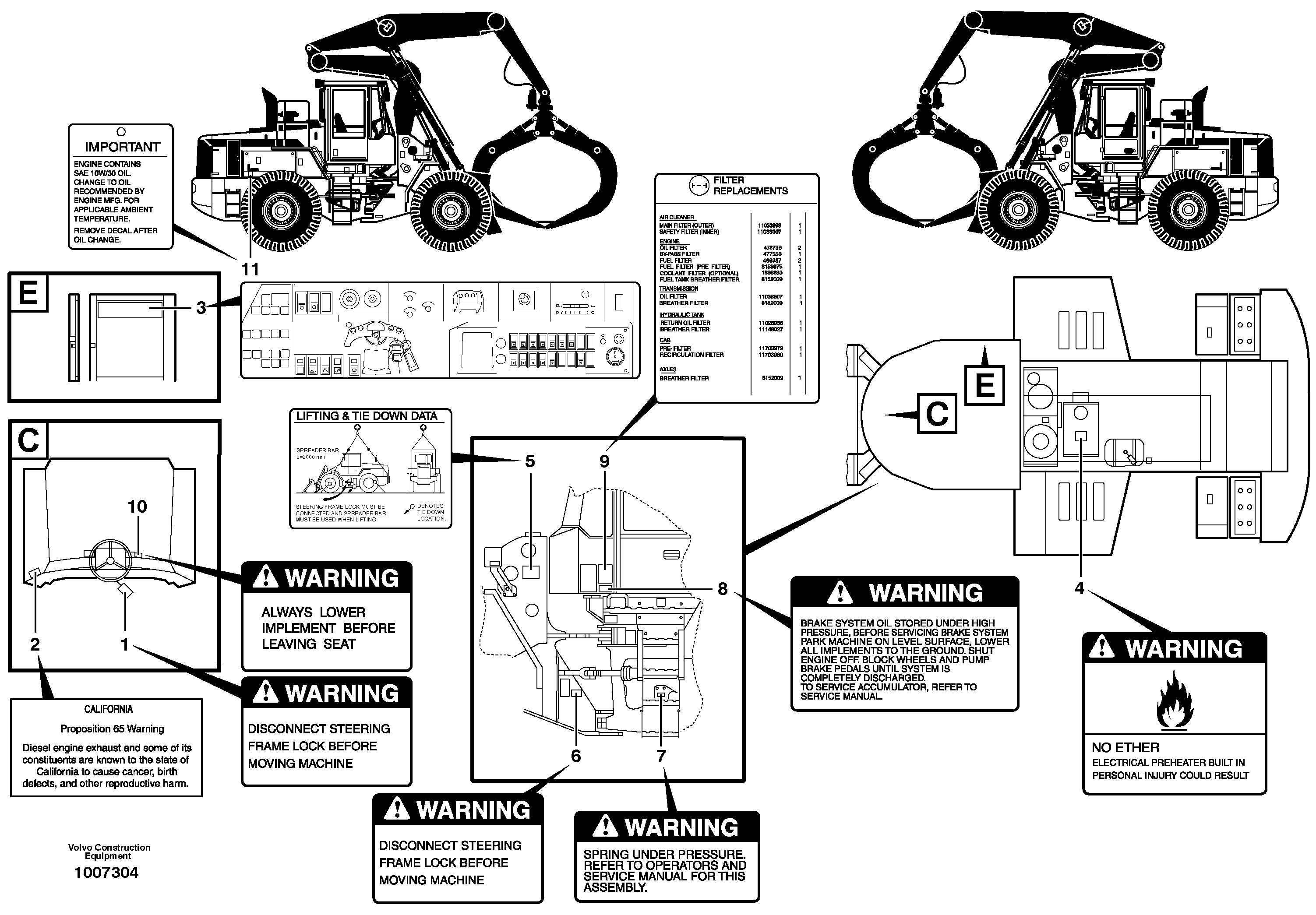 Схема запчастей Volvo L180D - 16007 Decals L180D HIGH-LIFT