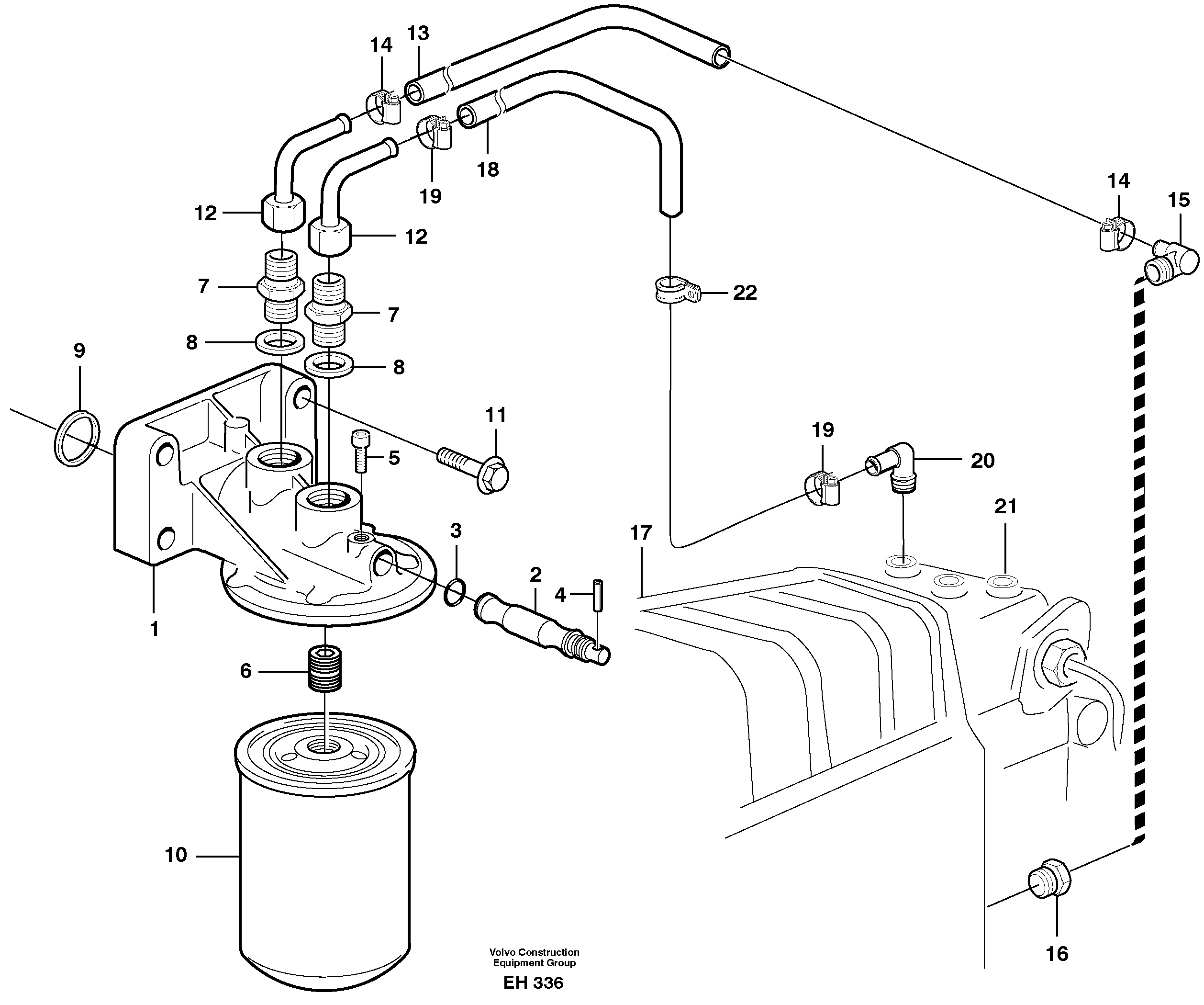 Схема запчастей Volvo L180D - 23657 Coolant filter L180D HIGH-LIFT