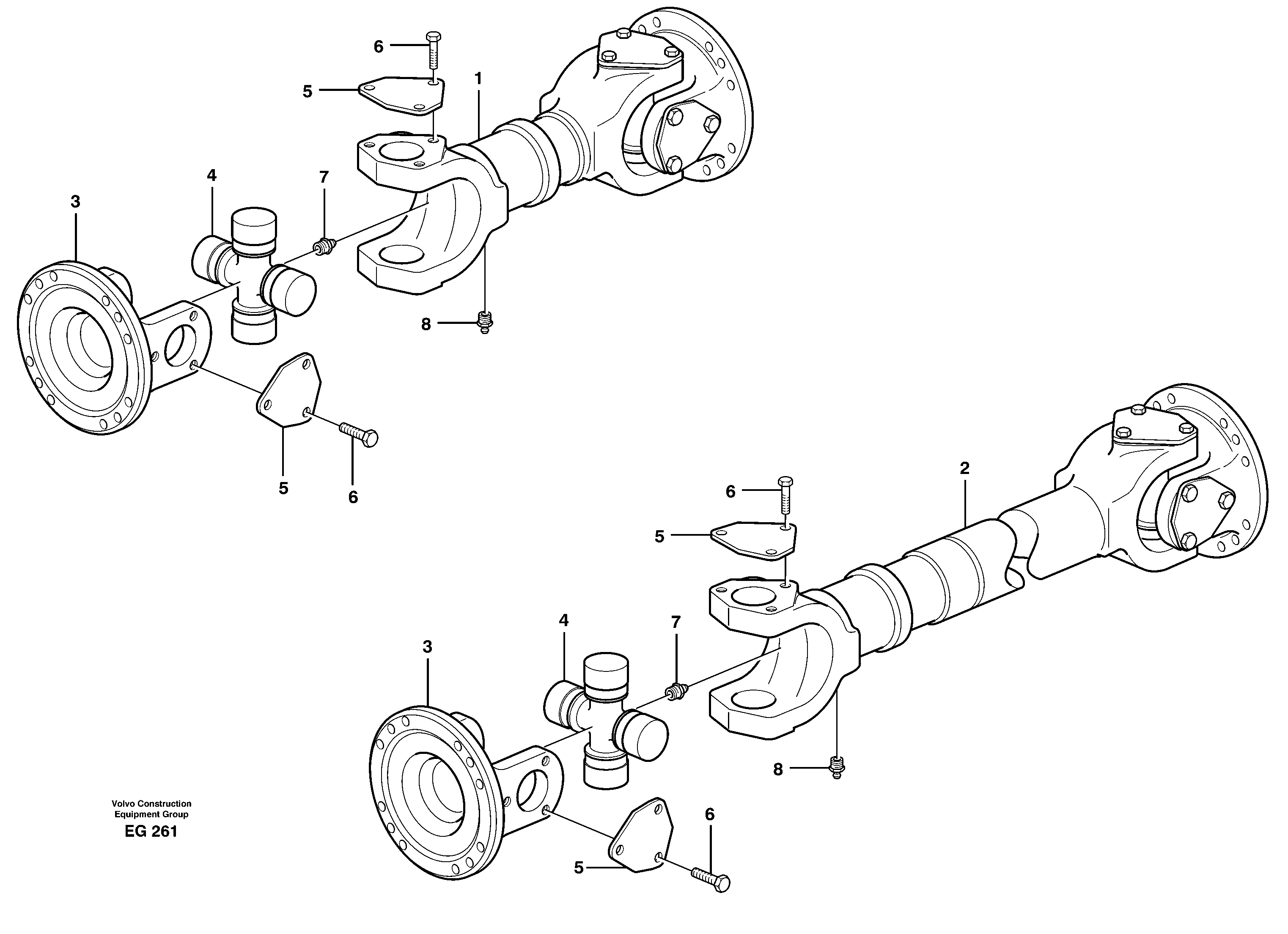 Схема запчастей Volvo L180D - 24453 Вал карданный L180D