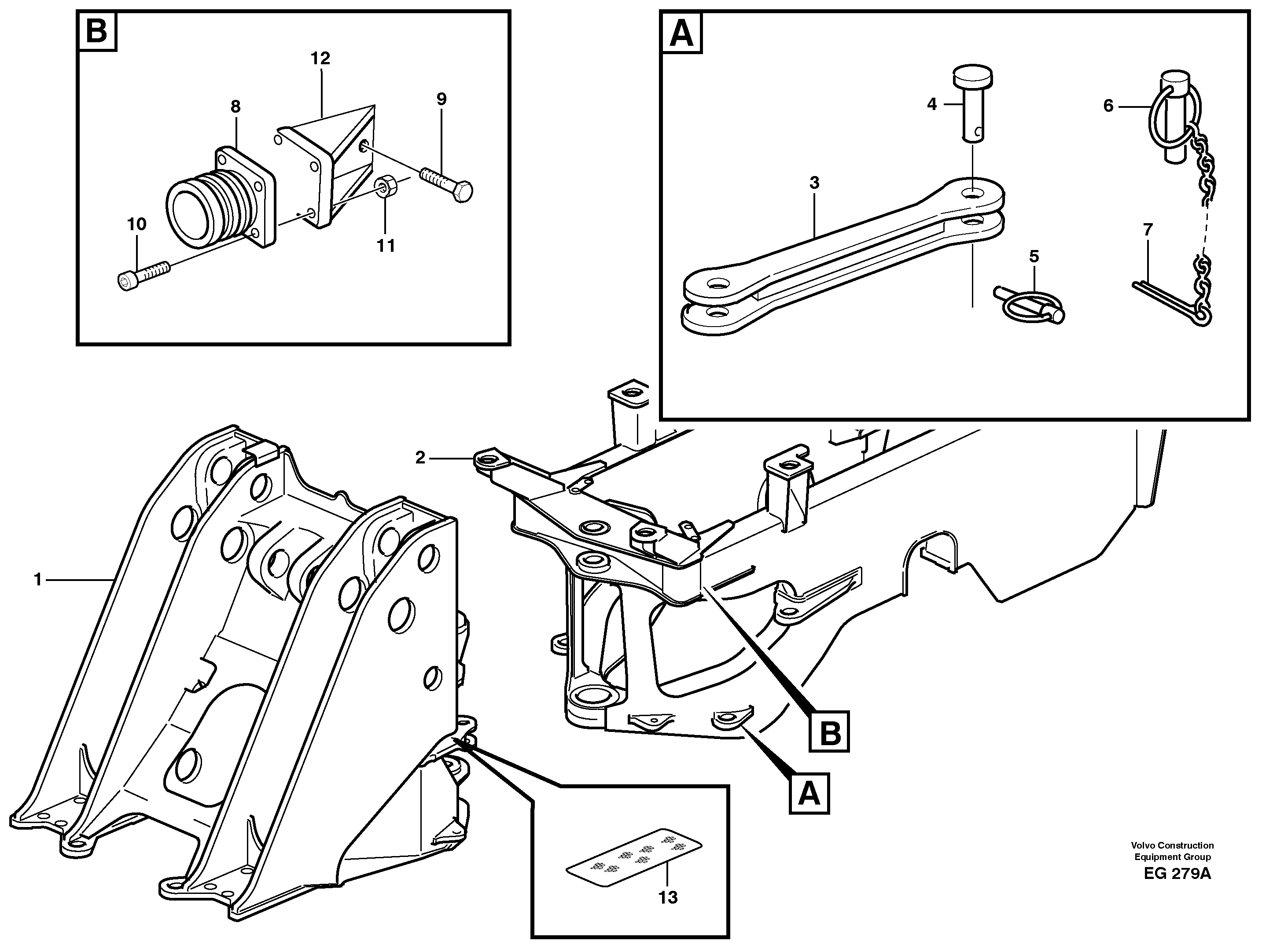 Схема запчастей Volvo L180D - 63259 Frame L180D