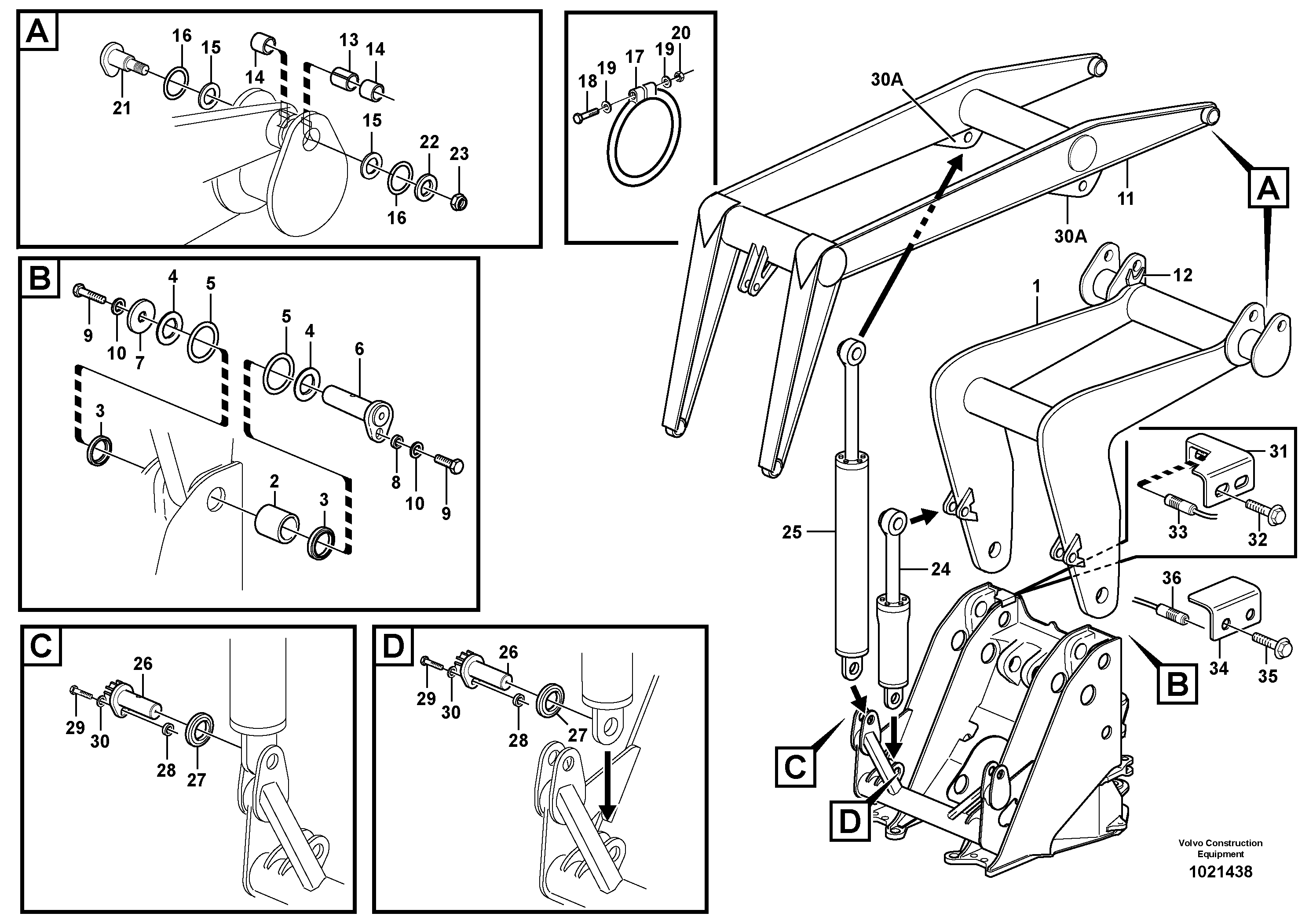 Схема запчастей Volvo L180E - 24541 Timber handling tool L180E HIGH-LIFT S/N 8002 - 9407