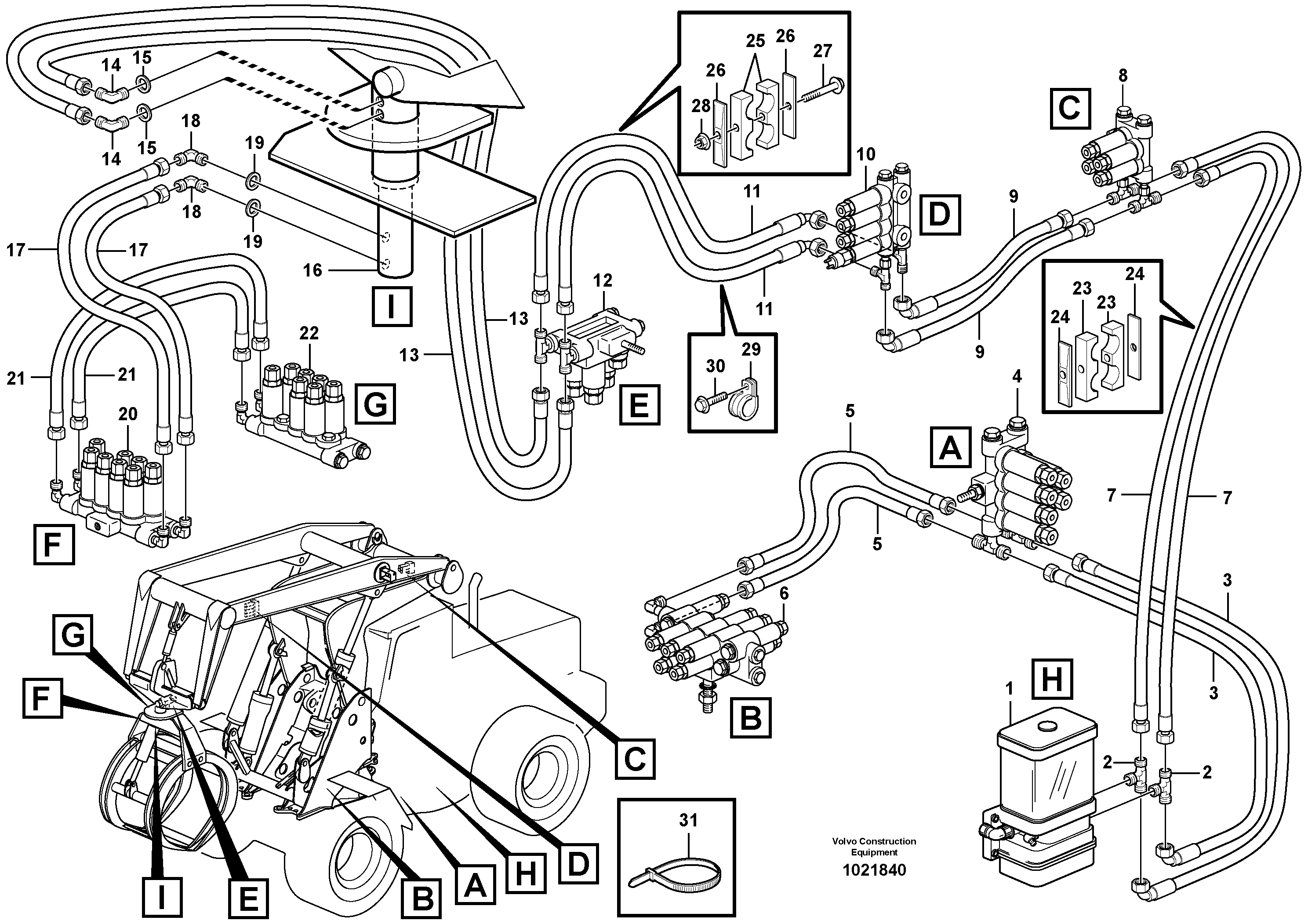 Схема запчастей Volvo L180E - 39722 Central lubrication, high lift version L180E HIGH-LIFT S/N 8002 - 9407