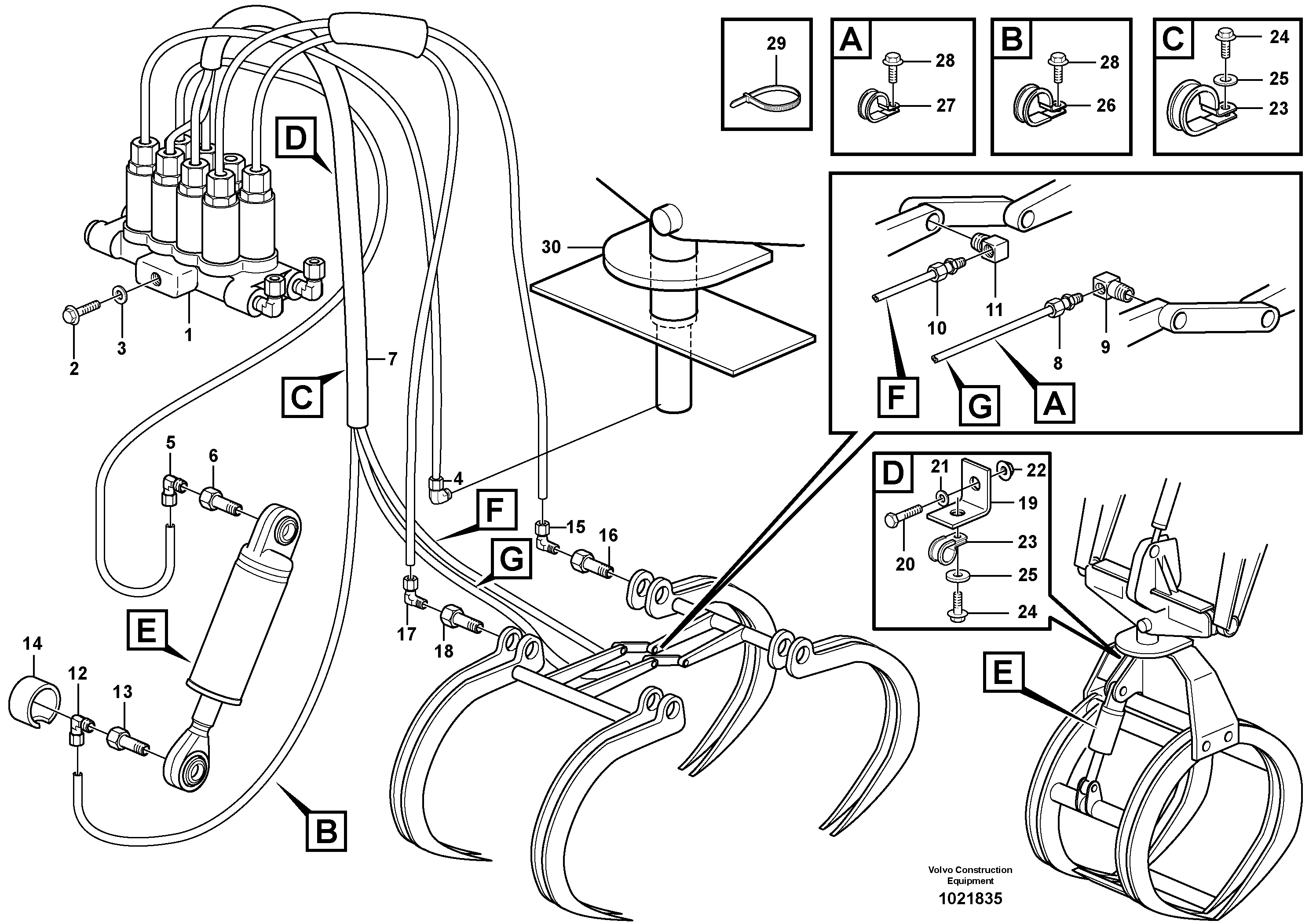 Схема запчастей Volvo L180E - 42928 Distribution block, B7 L180E HIGH-LIFT S/N 8002 - 9407