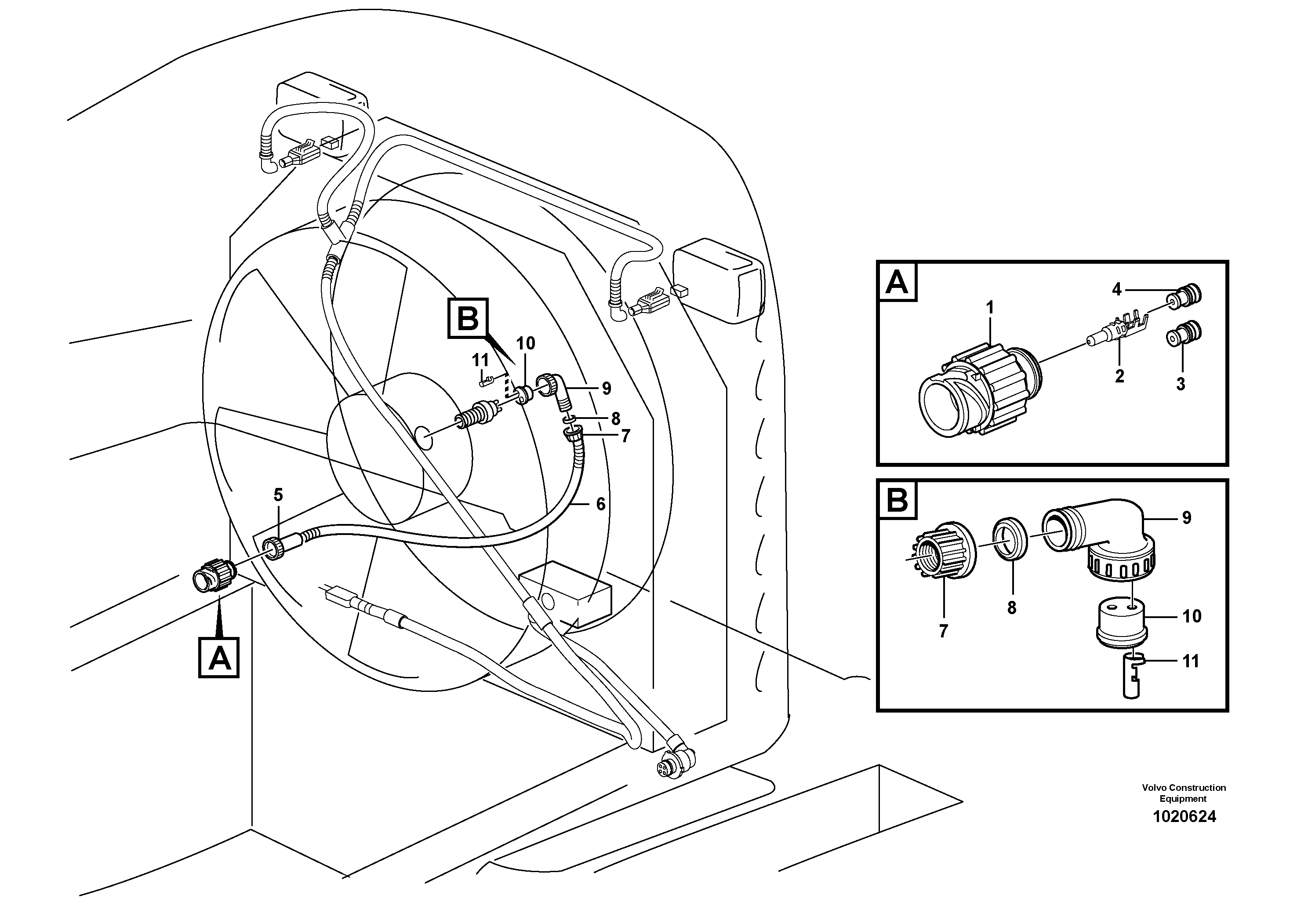 Схема запчастей Volvo L180E - 29791 Cable harness, fan L180E HIGH-LIFT S/N 8002 - 9407