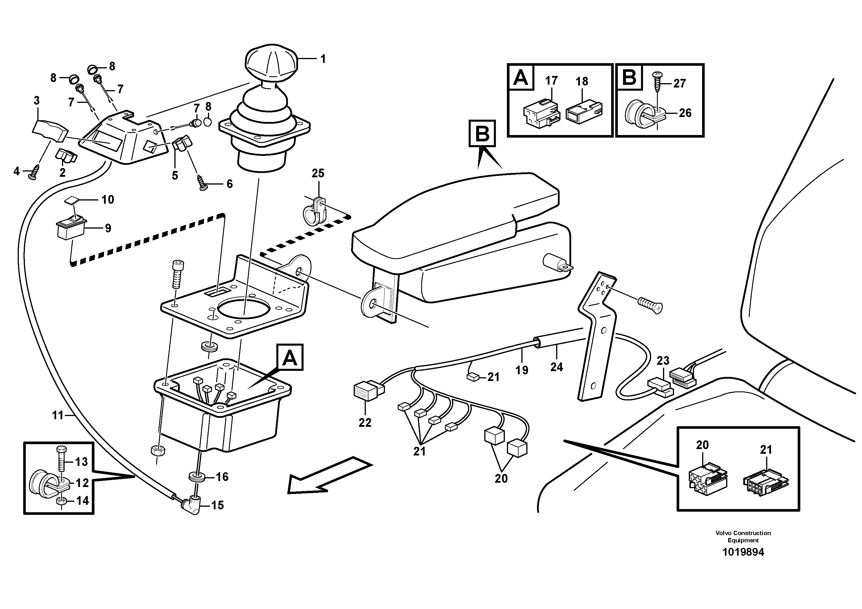 Схема запчастей Volvo L180E - 61066 Cable harness, armrest L180E HIGH-LIFT S/N 8002 - 9407