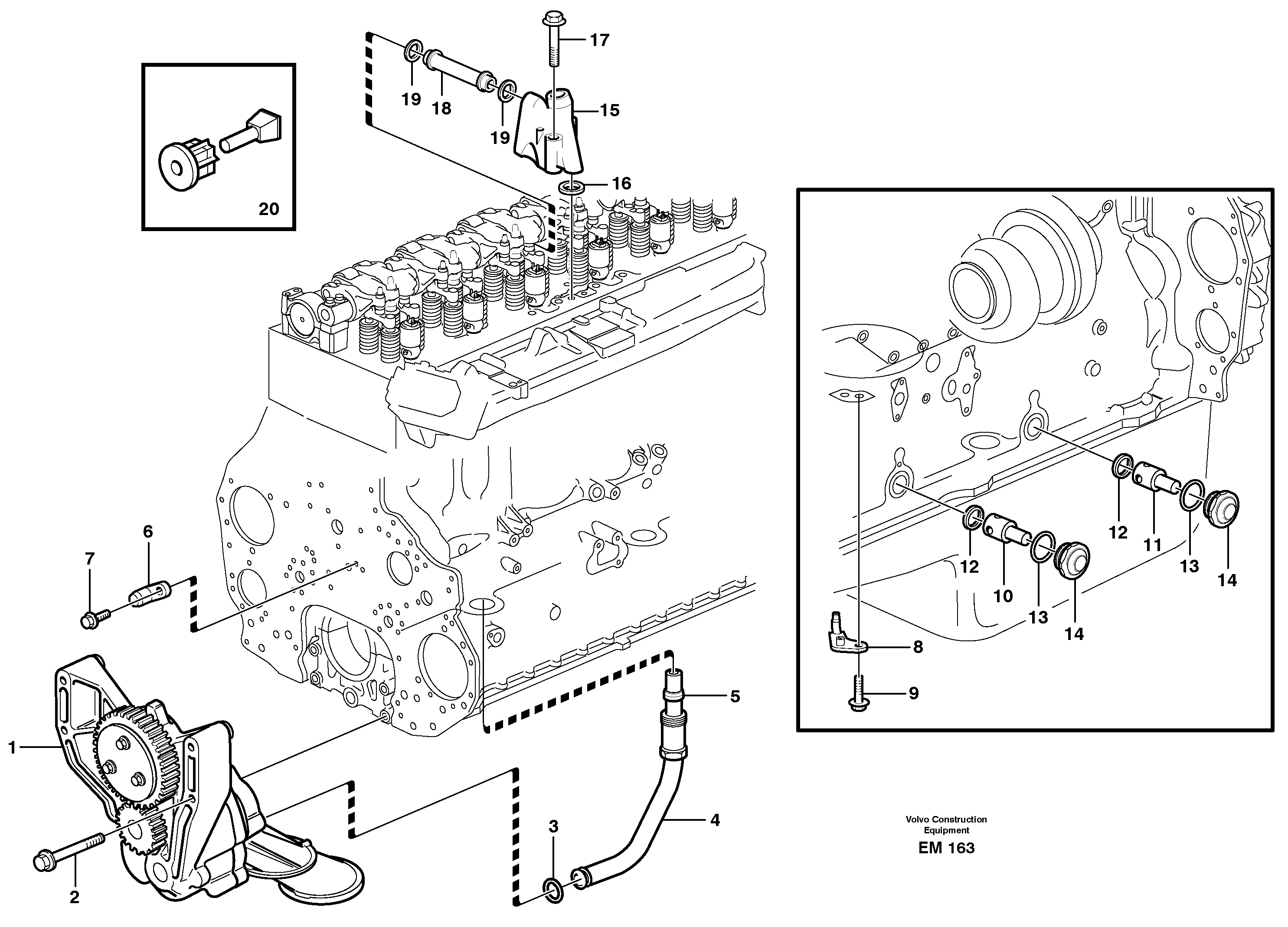 Схема запчастей Volvo L180E - 15370 Система масляной смазки L180E S/N 5004 - 7398 S/N 62501 - 62543 USA