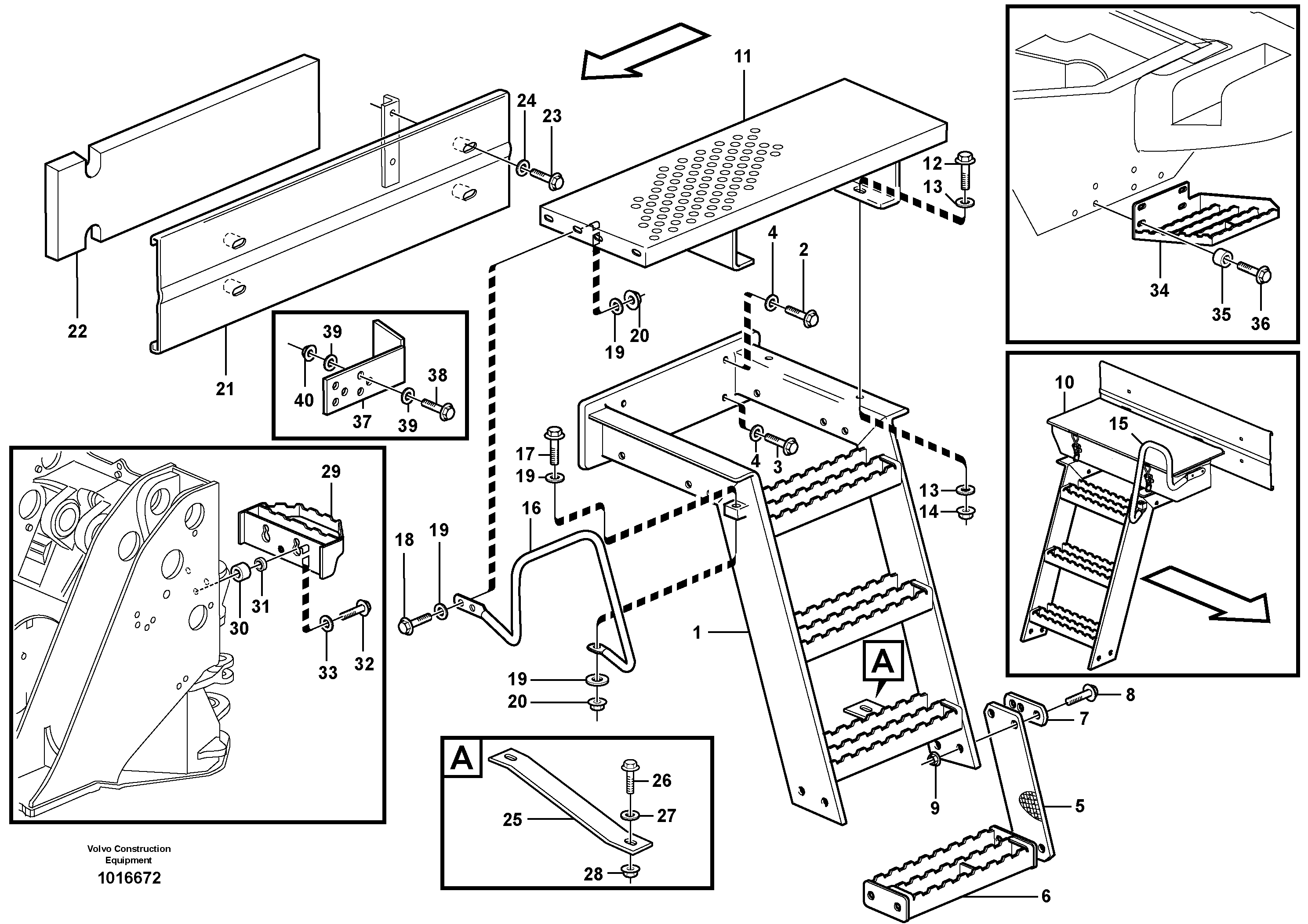 Схема запчастей Volvo L180E - 49567 Foot step L180E S/N 5004 - 7398 S/N 62501 - 62543 USA