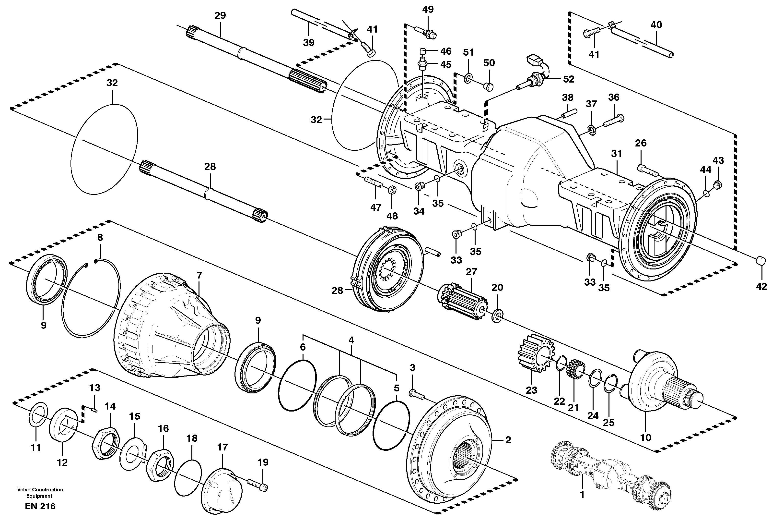 Схема запчастей Volvo L180E - 88547 Planet shaft, front L180E HIGH-LIFT S/N 5004 - 7398