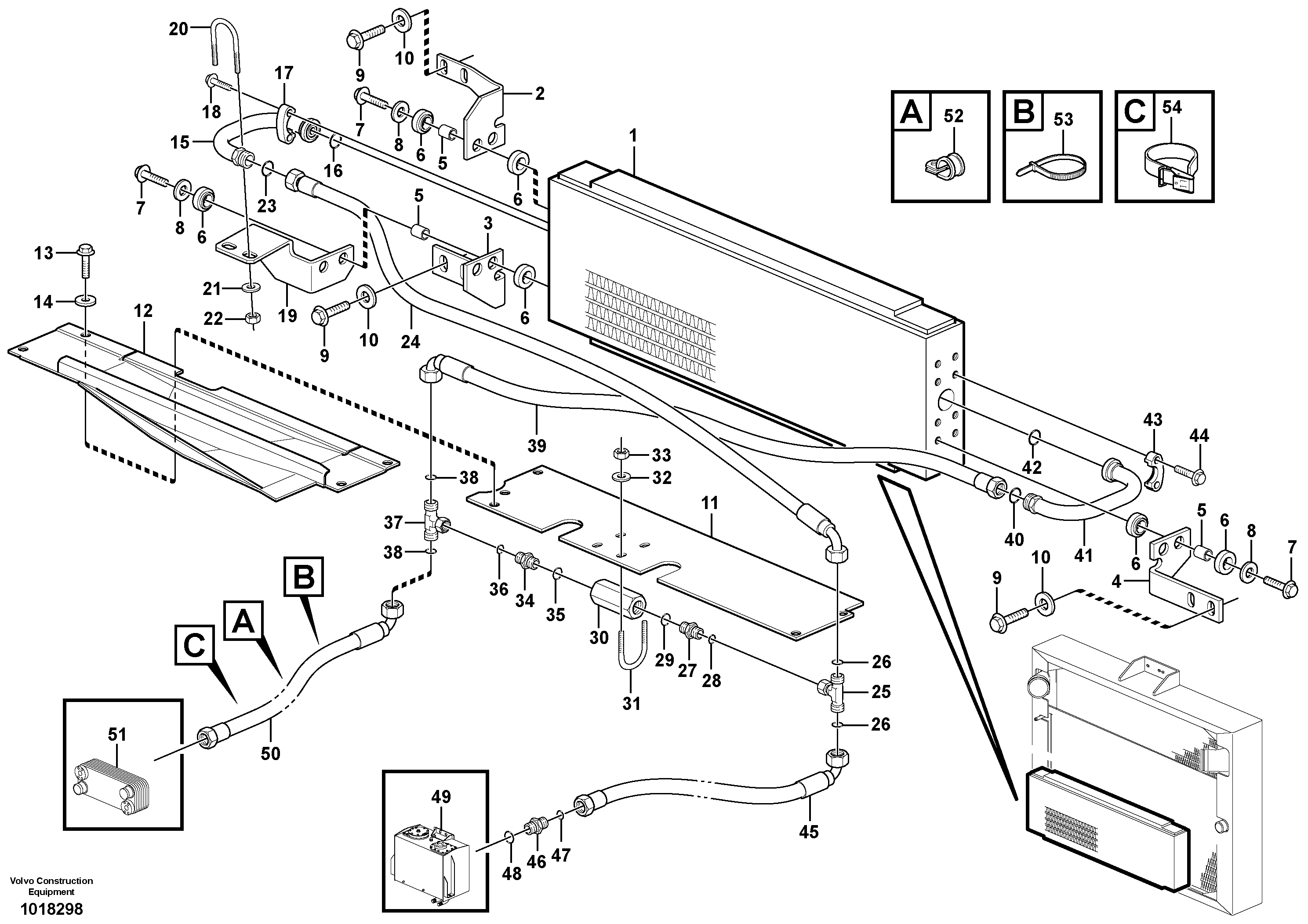 Схема запчастей Volvo L180E - 102080 Hydraulic oil-cooler L180E HIGH-LIFT S/N 5004 - 7398