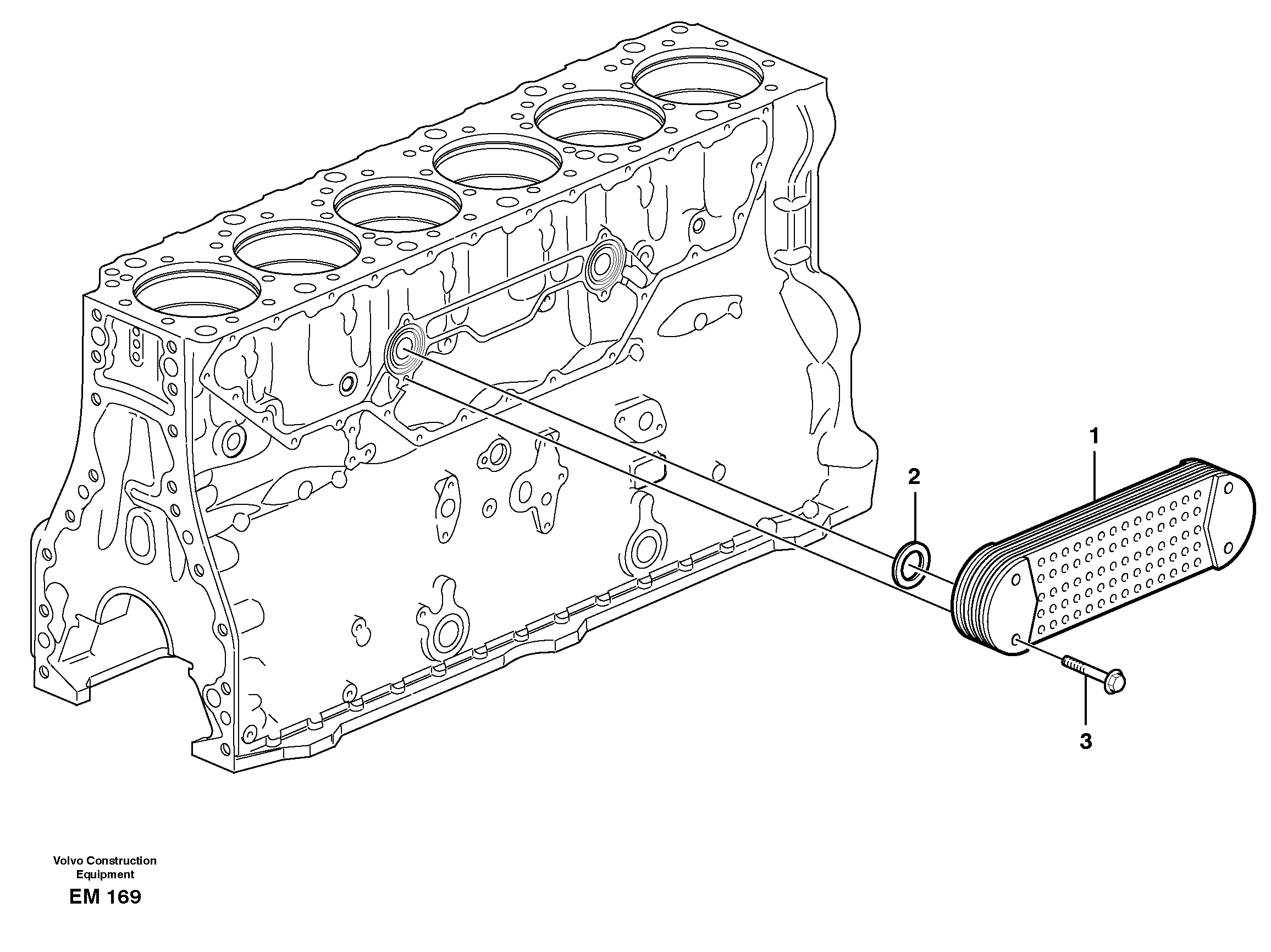 Схема запчастей Volvo L180E - 41364 Масляный радиатор L180E S/N 5004 - 7398 S/N 62501 - 62543 USA