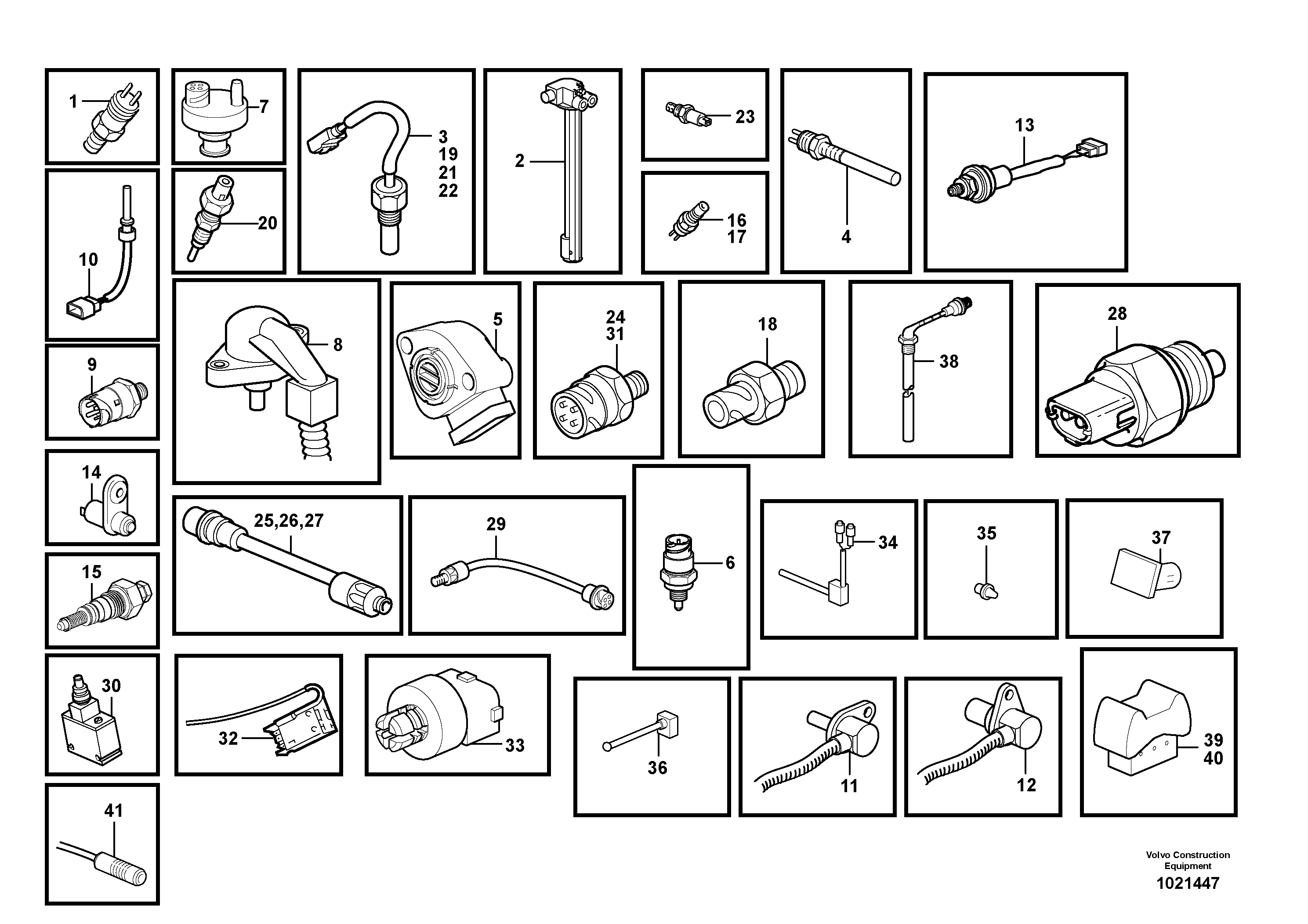 Схема запчастей Volvo L180E - 47873 Sensors, reference list L180E HIGH-LIFT S/N 8002 - 9407