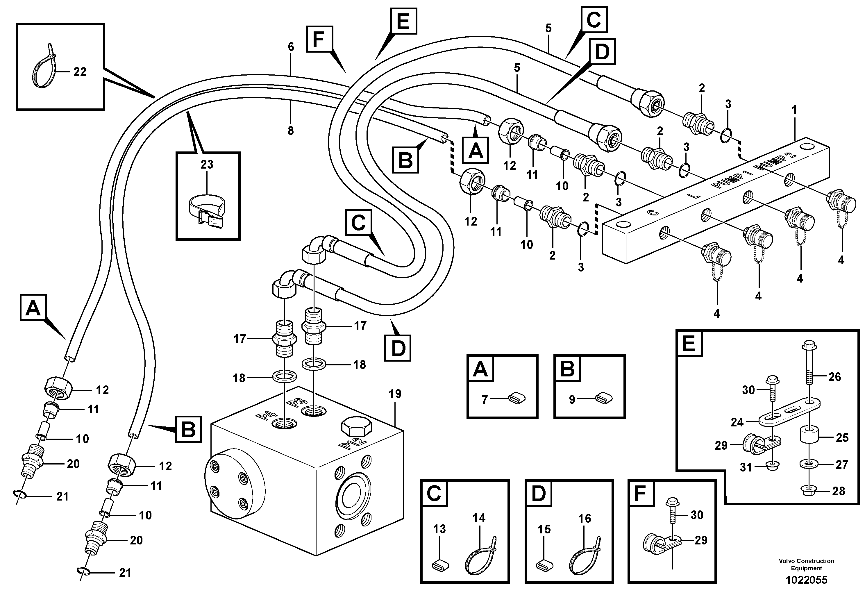 Схема запчастей Volvo L180E - 72201 Testing block L180E HIGH-LIFT S/N 8002 - 9407