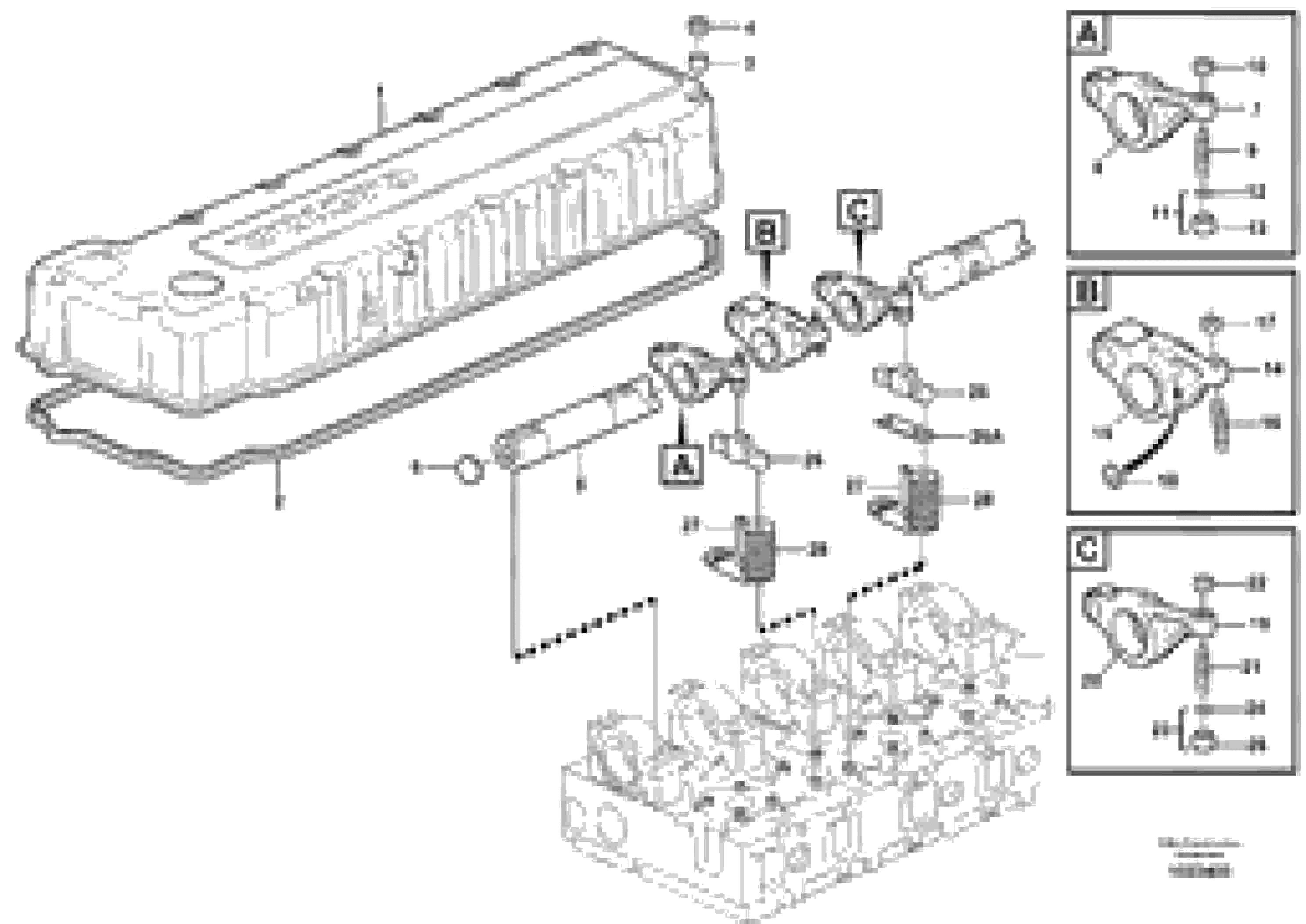 Схема запчастей Volvo L180E - 100443 Valve mechanism L180E HIGH-LIFT S/N 5004 - 7398