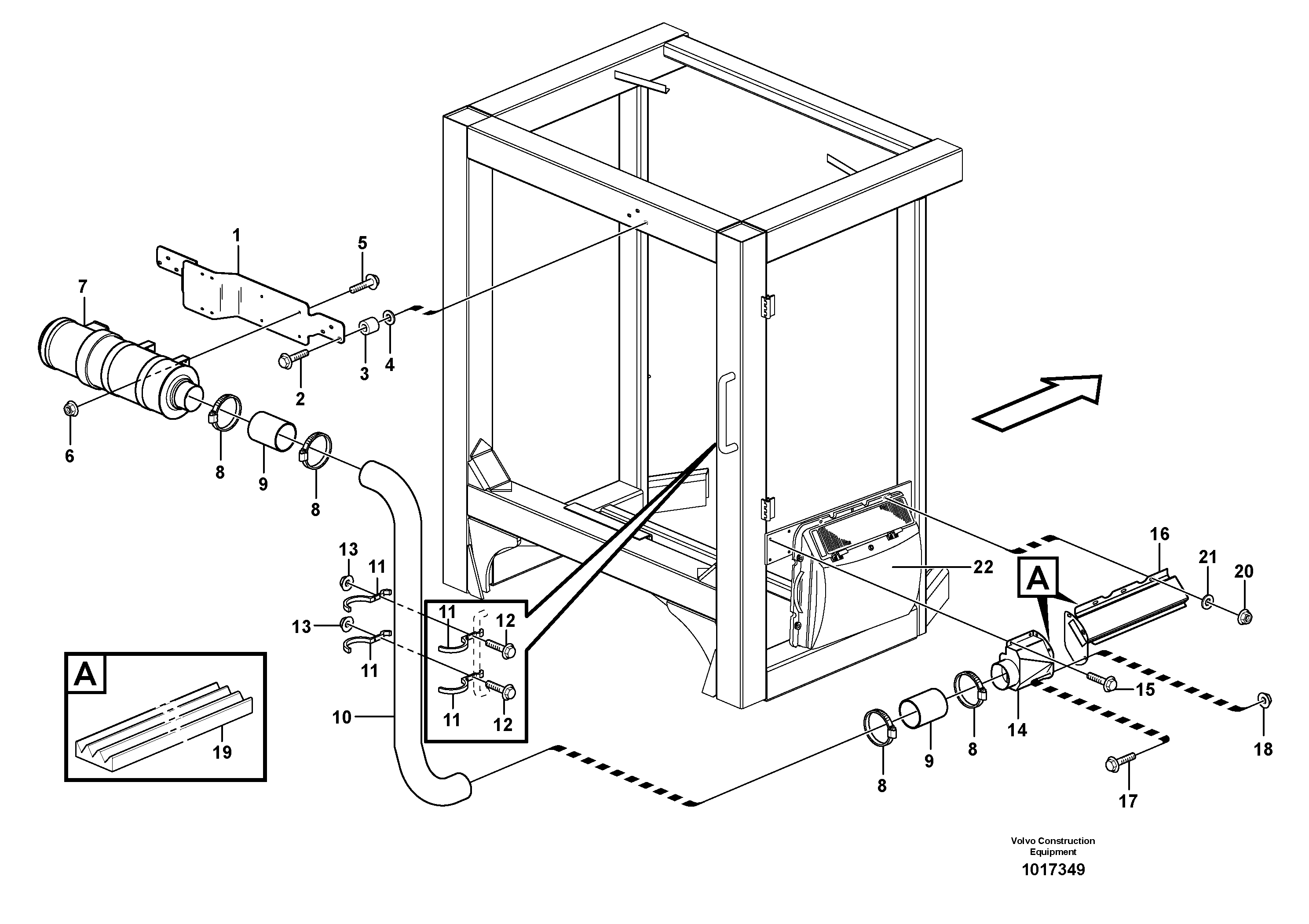Схема запчастей Volvo L180E - 25722 Air filter, cyclone L180E S/N 5004 - 7398 S/N 62501 - 62543 USA