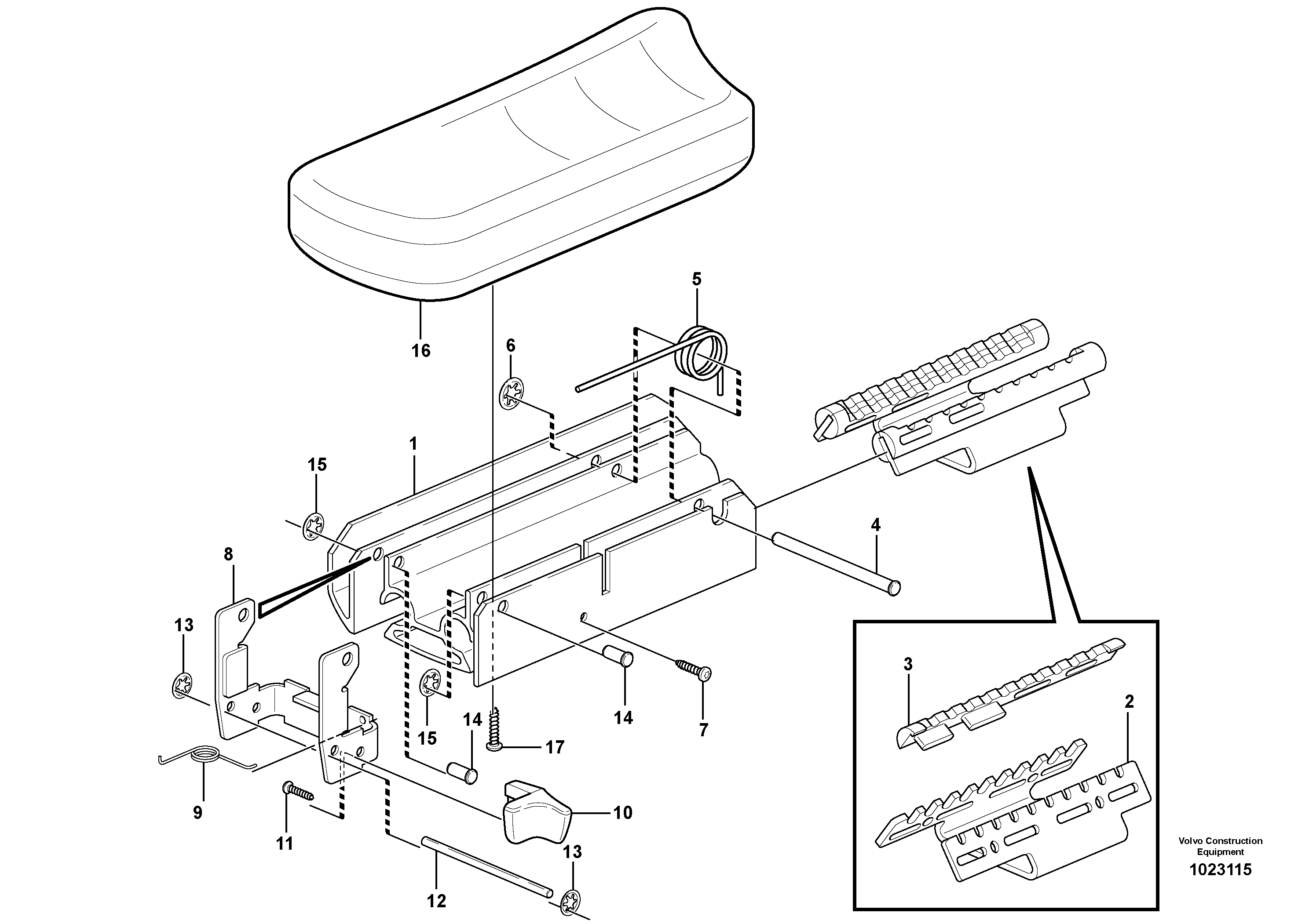 Схема запчастей Volvo L180E - 38899 Armrest L180E S/N 5004 - 7398 S/N 62501 - 62543 USA