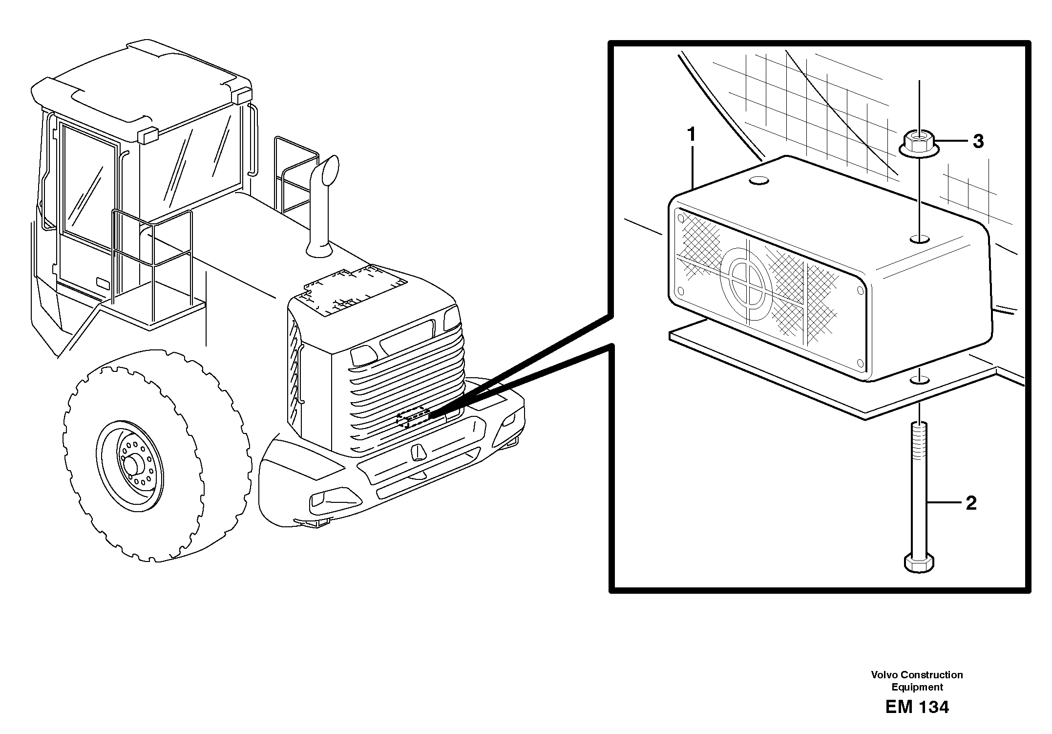 Схема запчастей Volvo L180E - 19074 Back-up warning unit L180E S/N 5004 - 7398 S/N 62501 - 62543 USA