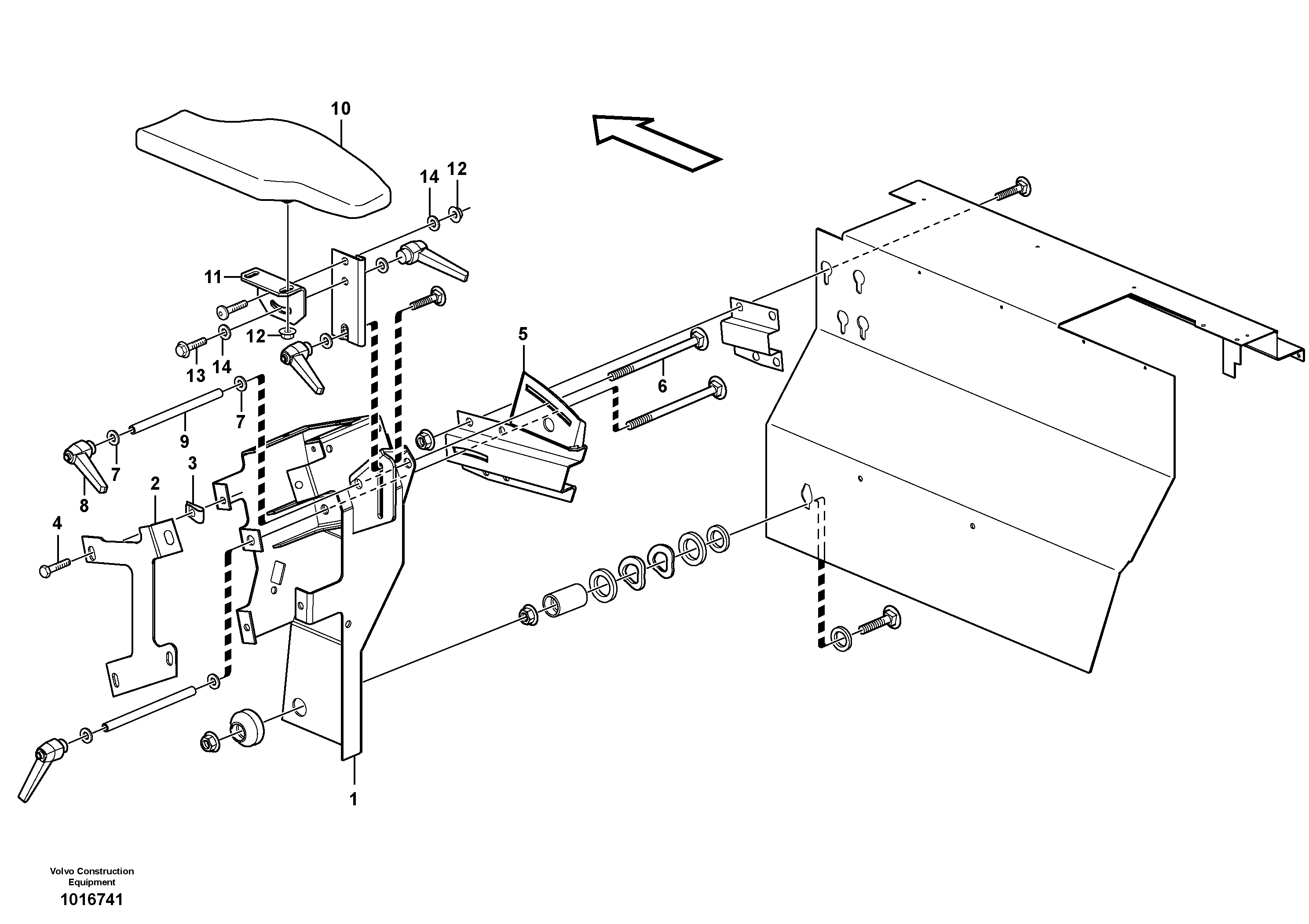 Схема запчастей Volvo L180E - 45036 Armrest L180E S/N 5004 - 7398 S/N 62501 - 62543 USA