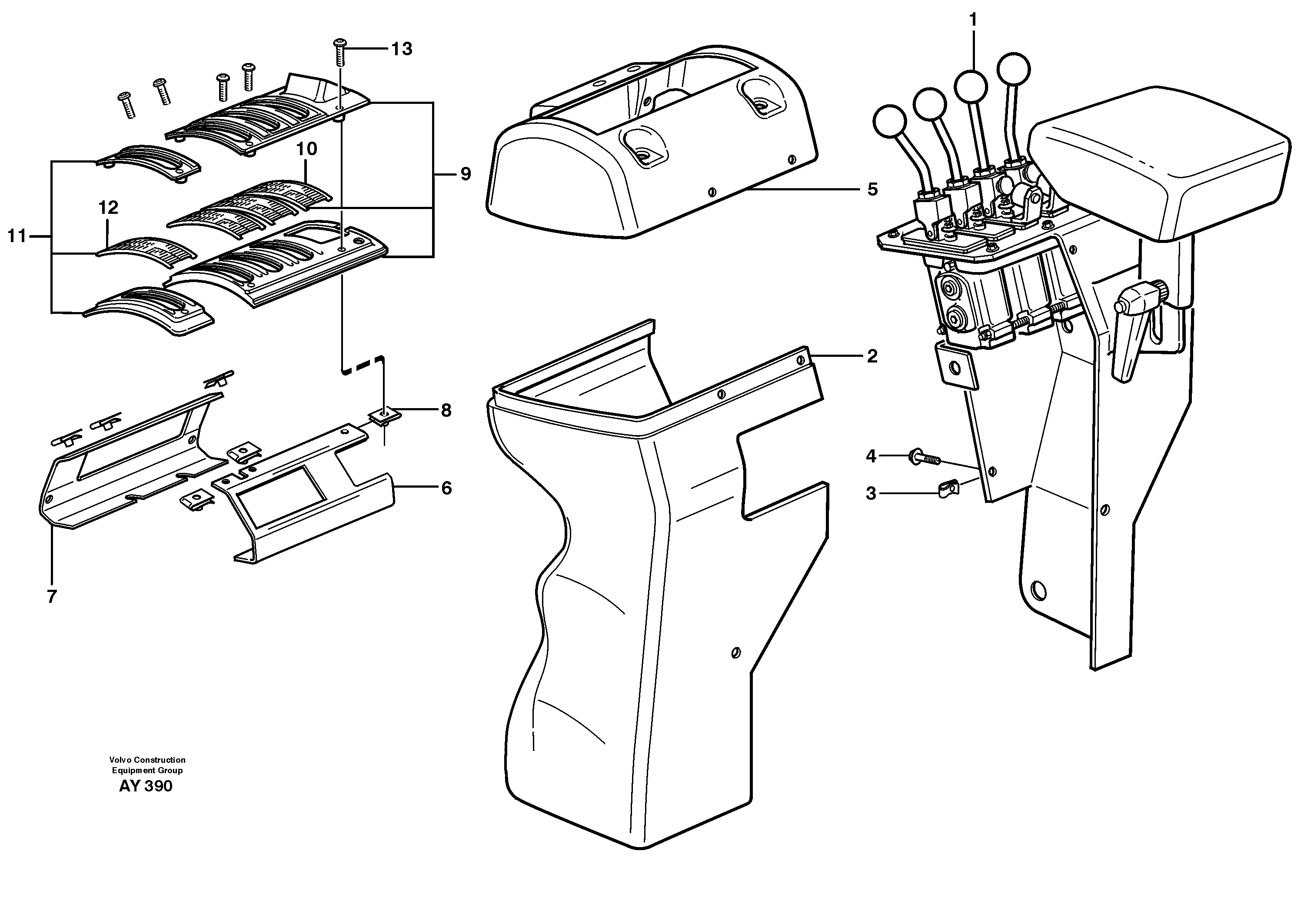 Схема запчастей Volvo L180E - 58580 Cover for servo valve, 3rd / 4th hydraulic function L180E S/N 5004 - 7398 S/N 62501 - 62543 USA