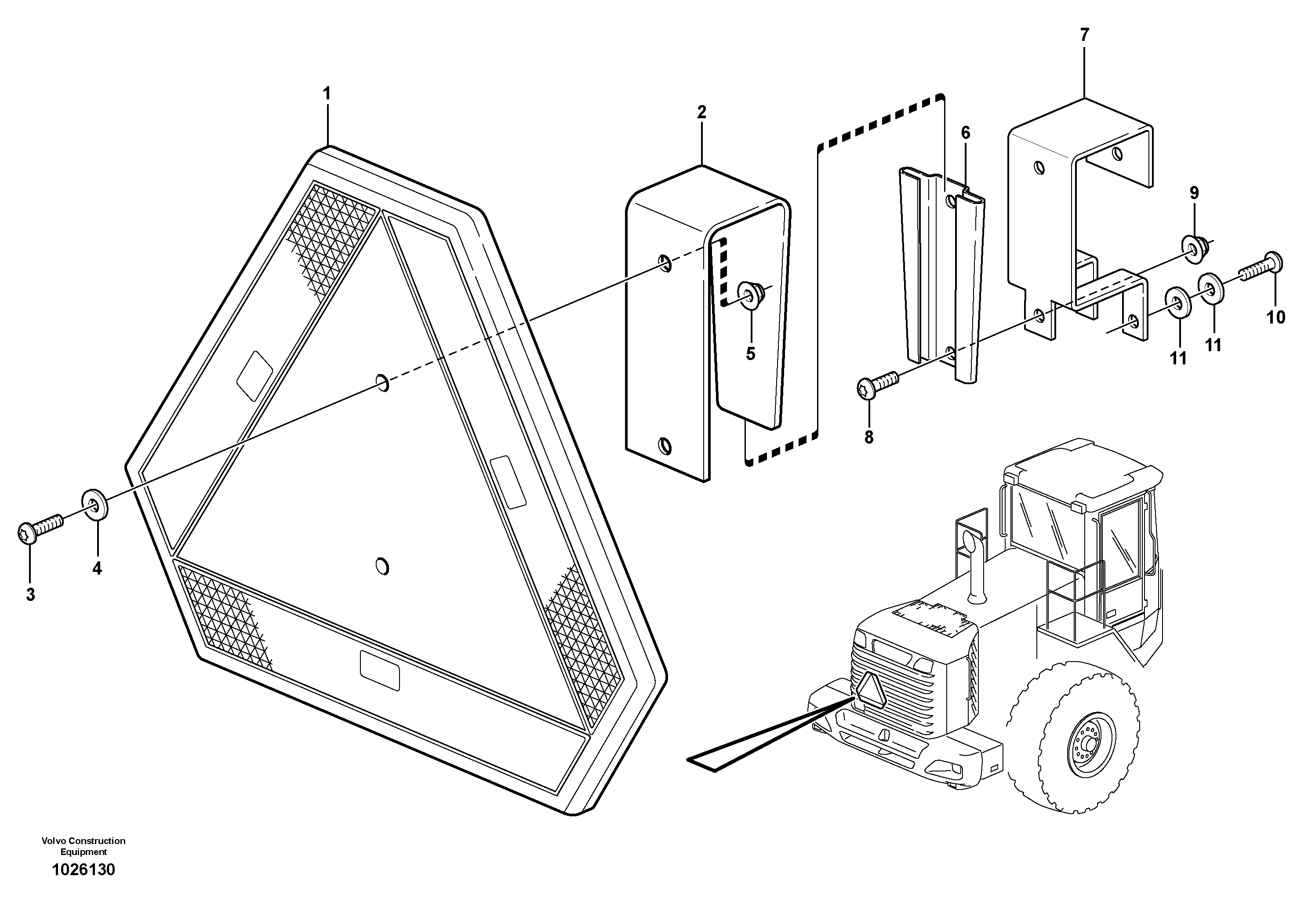 Схема запчастей Volvo L180E - 22266 LGF - sign, Slow moving vehicle L180E HIGH-LIFT S/N 5004 - 7398
