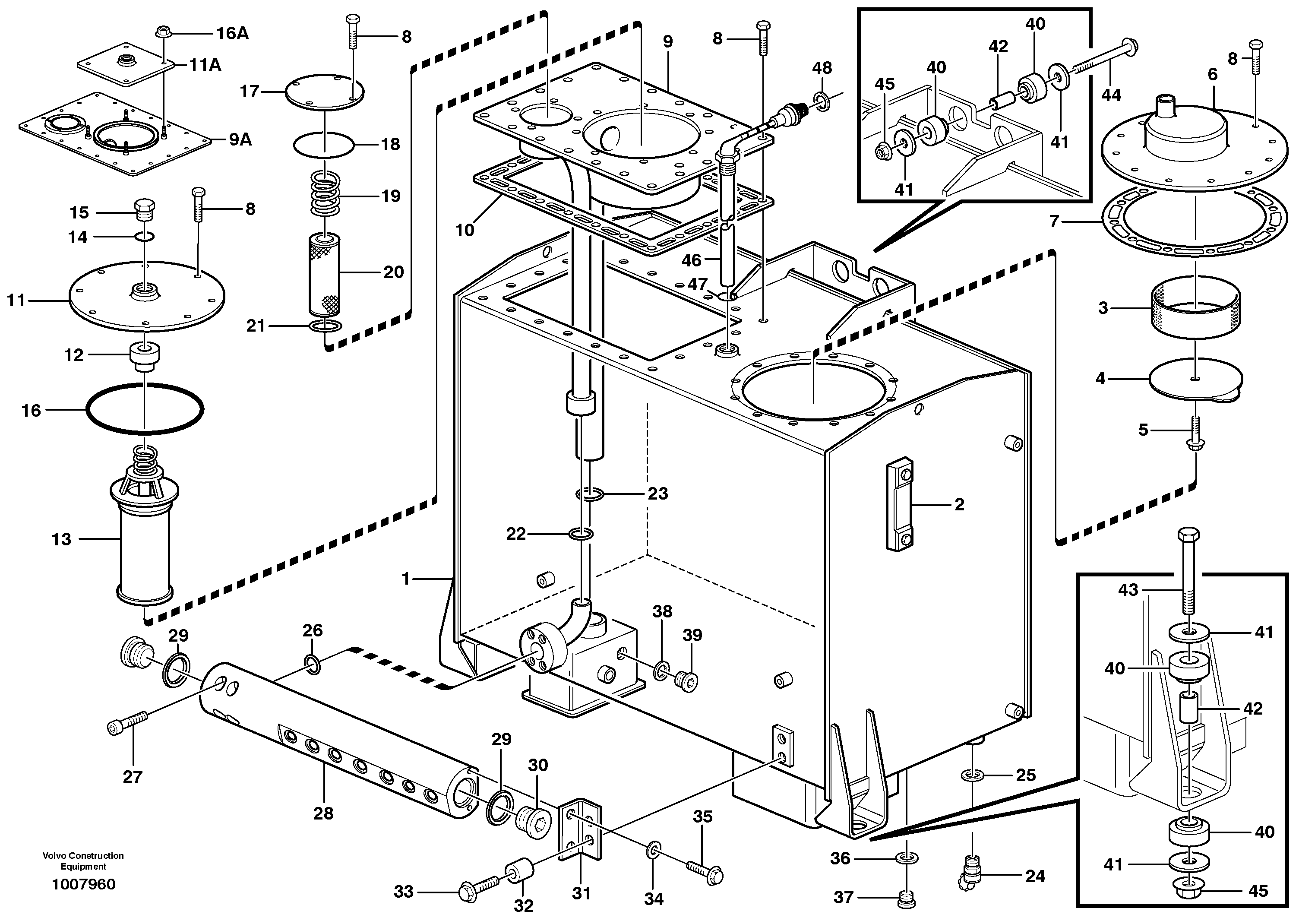 Схема запчастей Volvo L180E - 57124 Hydraulic fluid tank L180E HIGH-LIFT S/N 5004 - 7398