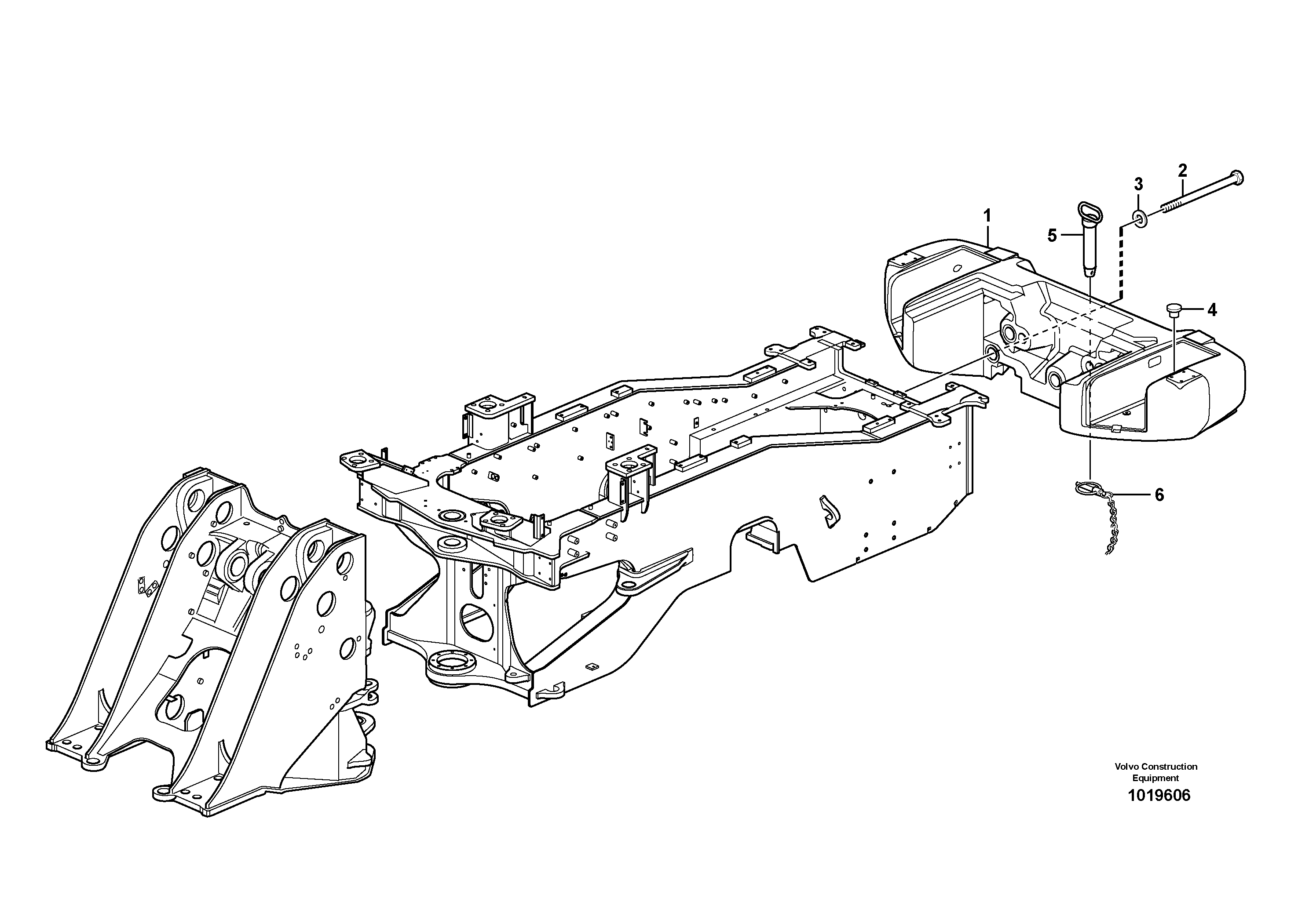 Схема запчастей Volvo L180E - 62301 Rear hitch and counterweight L180E S/N 8002 - 9407