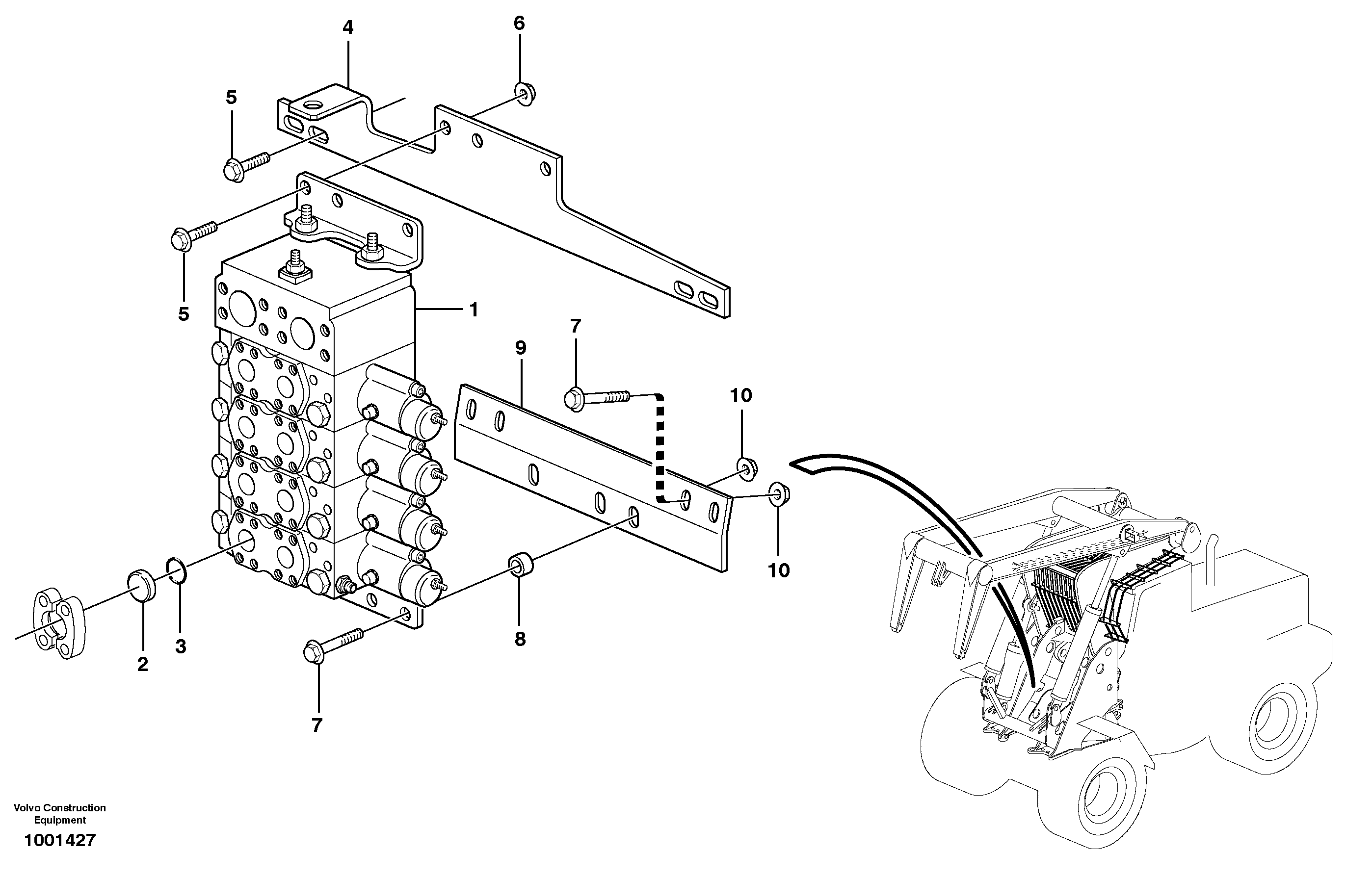 Схема запчастей Volvo L180E - 56863 Control valve with fitting parts L180E HIGH-LIFT S/N 5004 - 7398